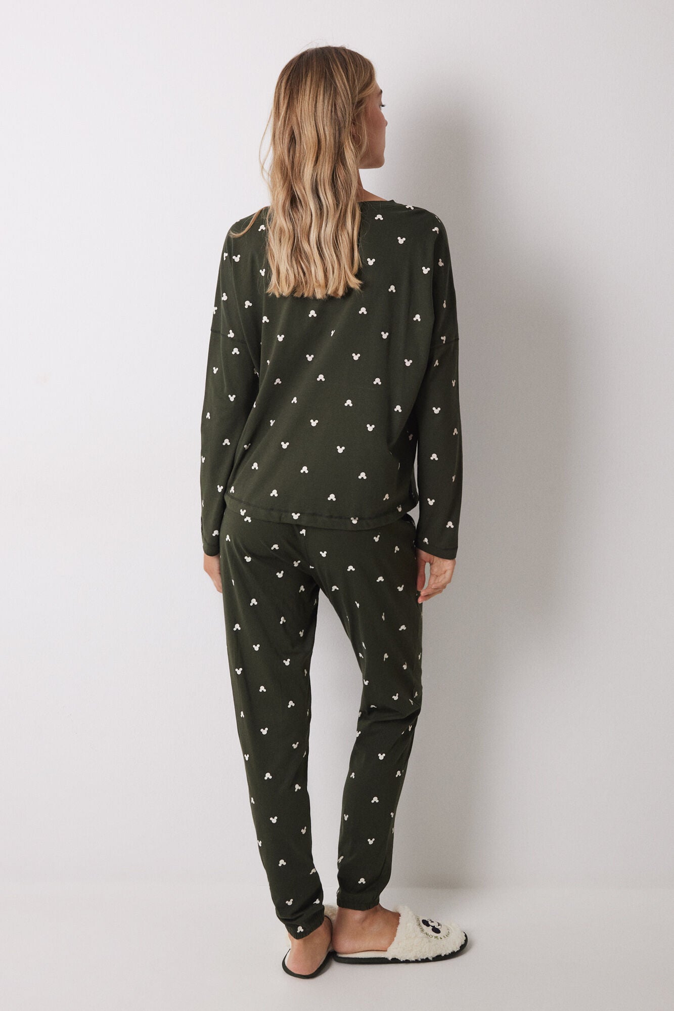 Long cotton pajamas with Mickey Mouse logo