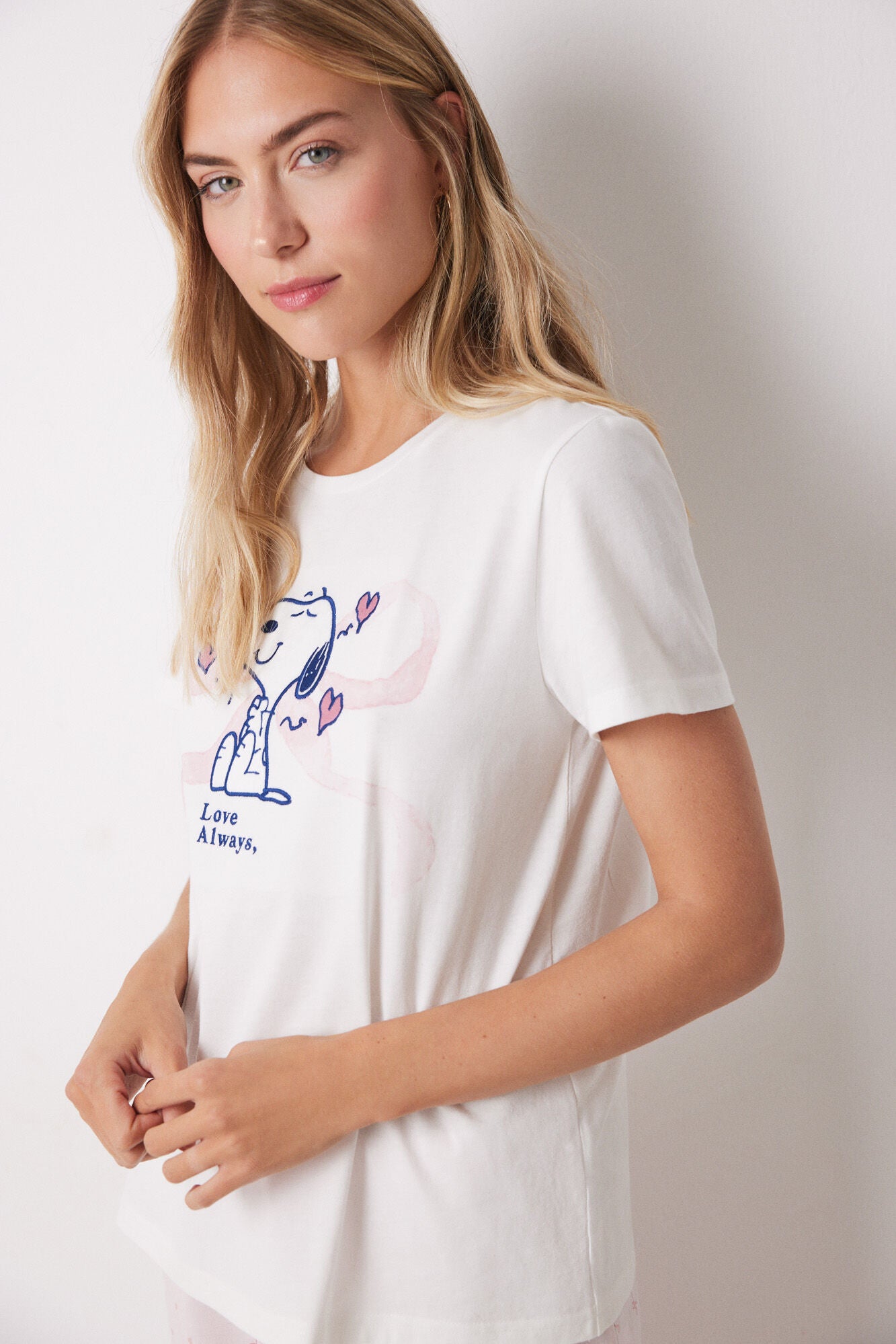 100% cotton white and pink Capri pajamas