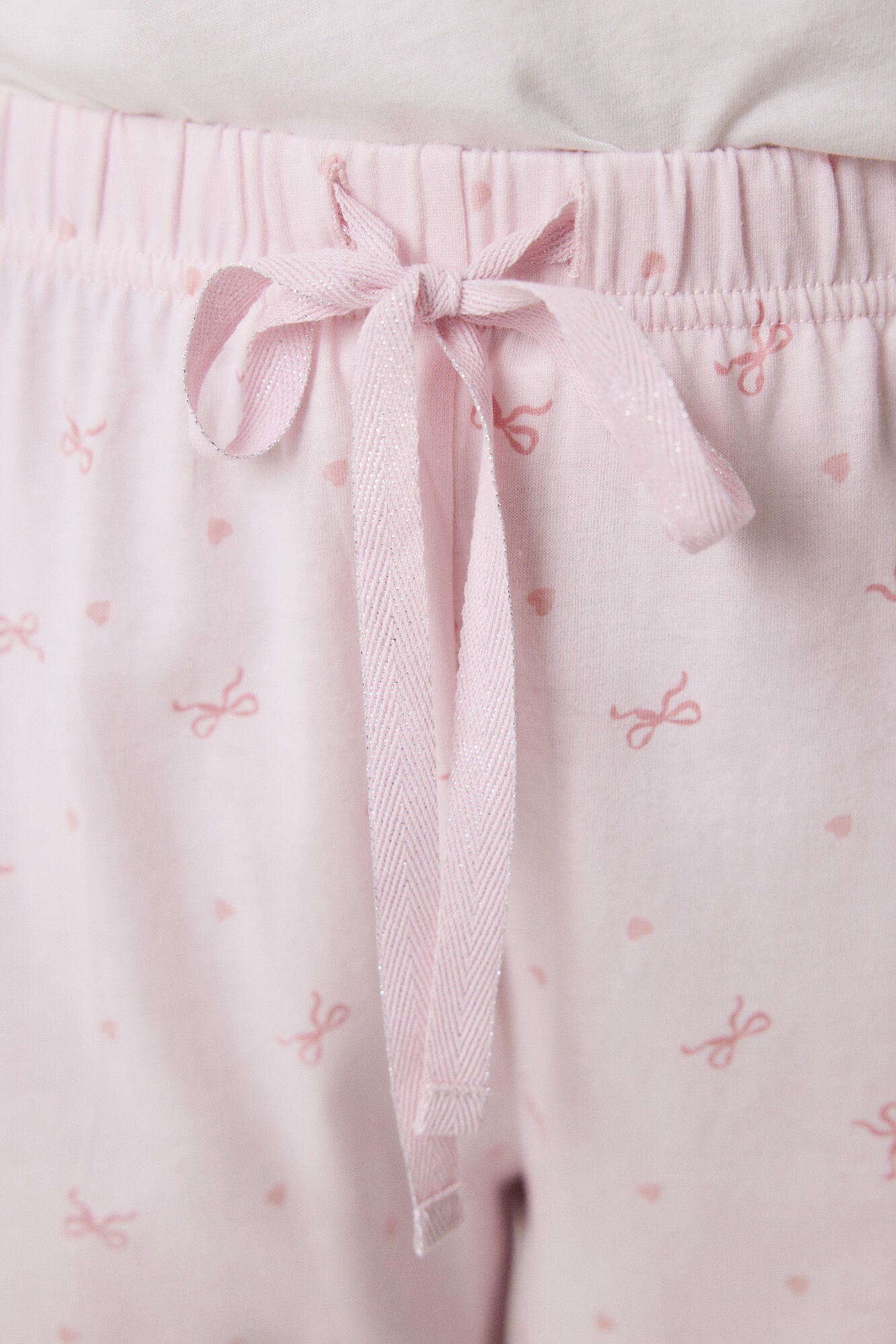 100% cotton white and pink Capri pajamas