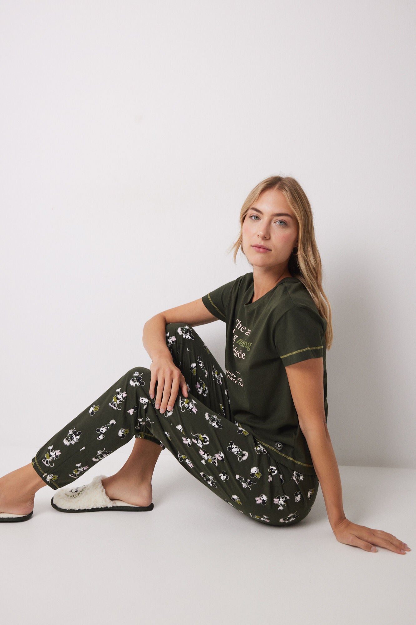 Mickey & Minnie long cotton pajamas short sleeve