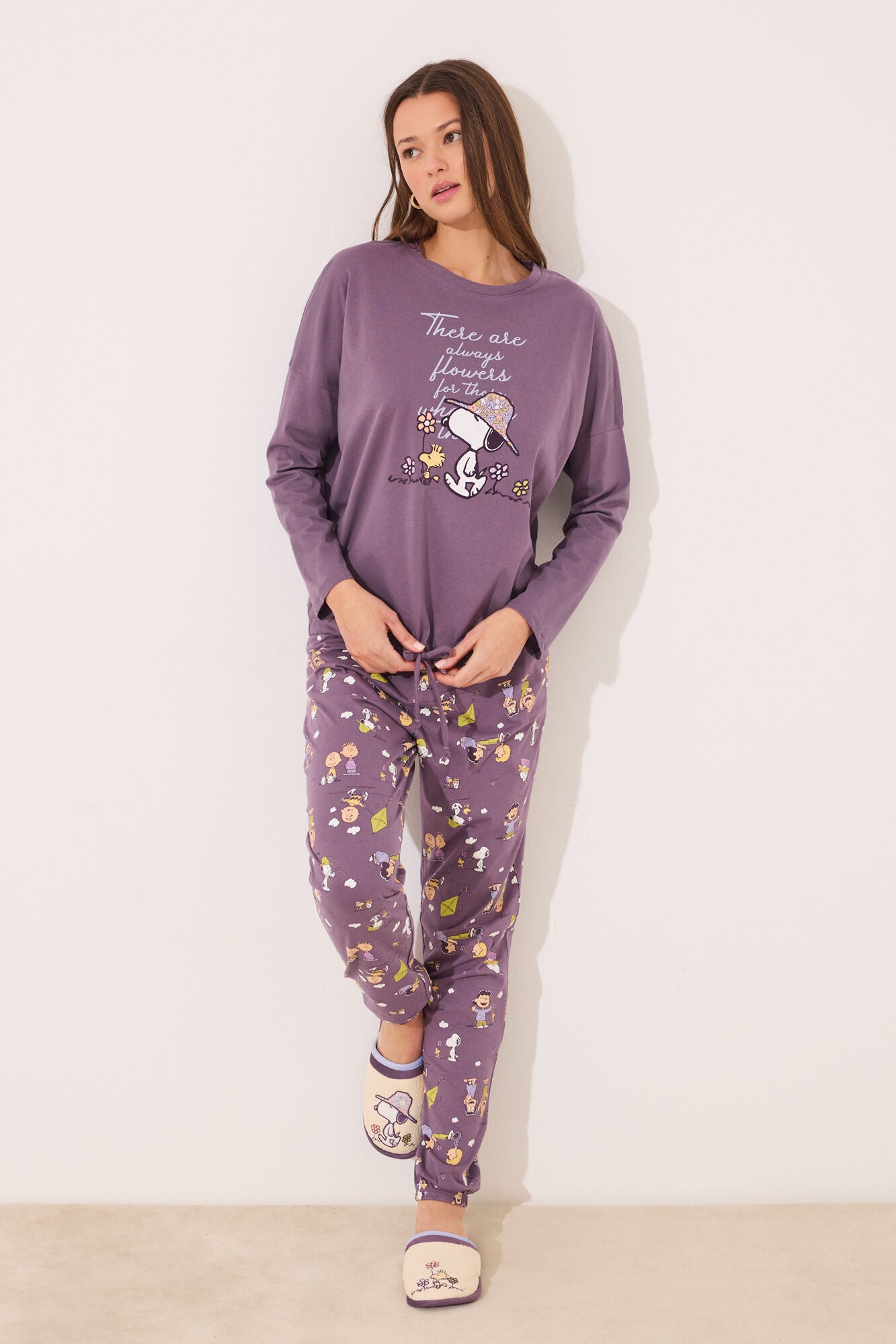 Long pyjamas 100% cotton print Snoopy