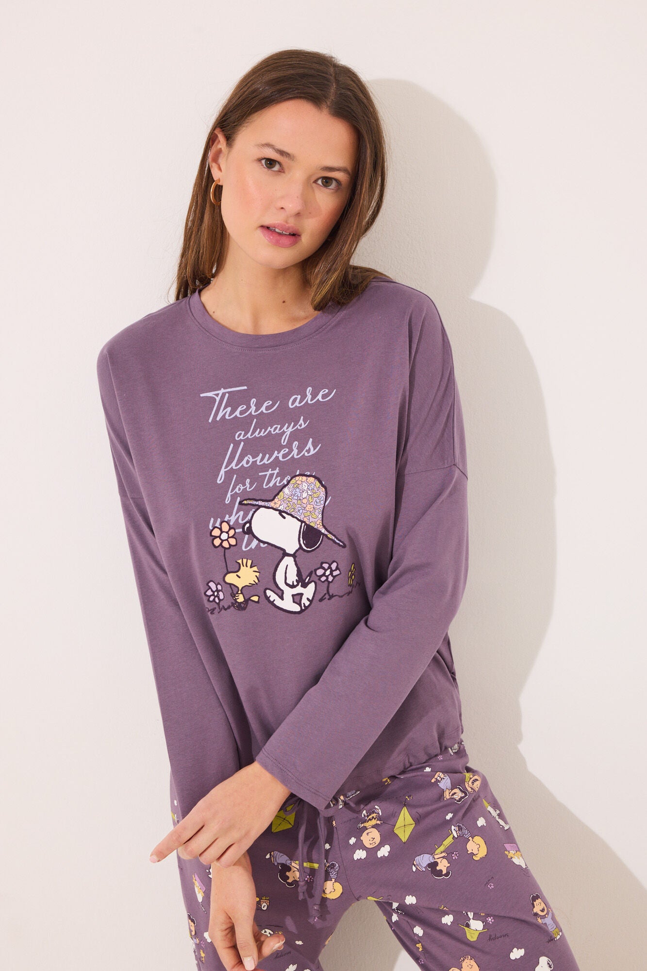 Long pyjamas 100% cotton print Snoopy