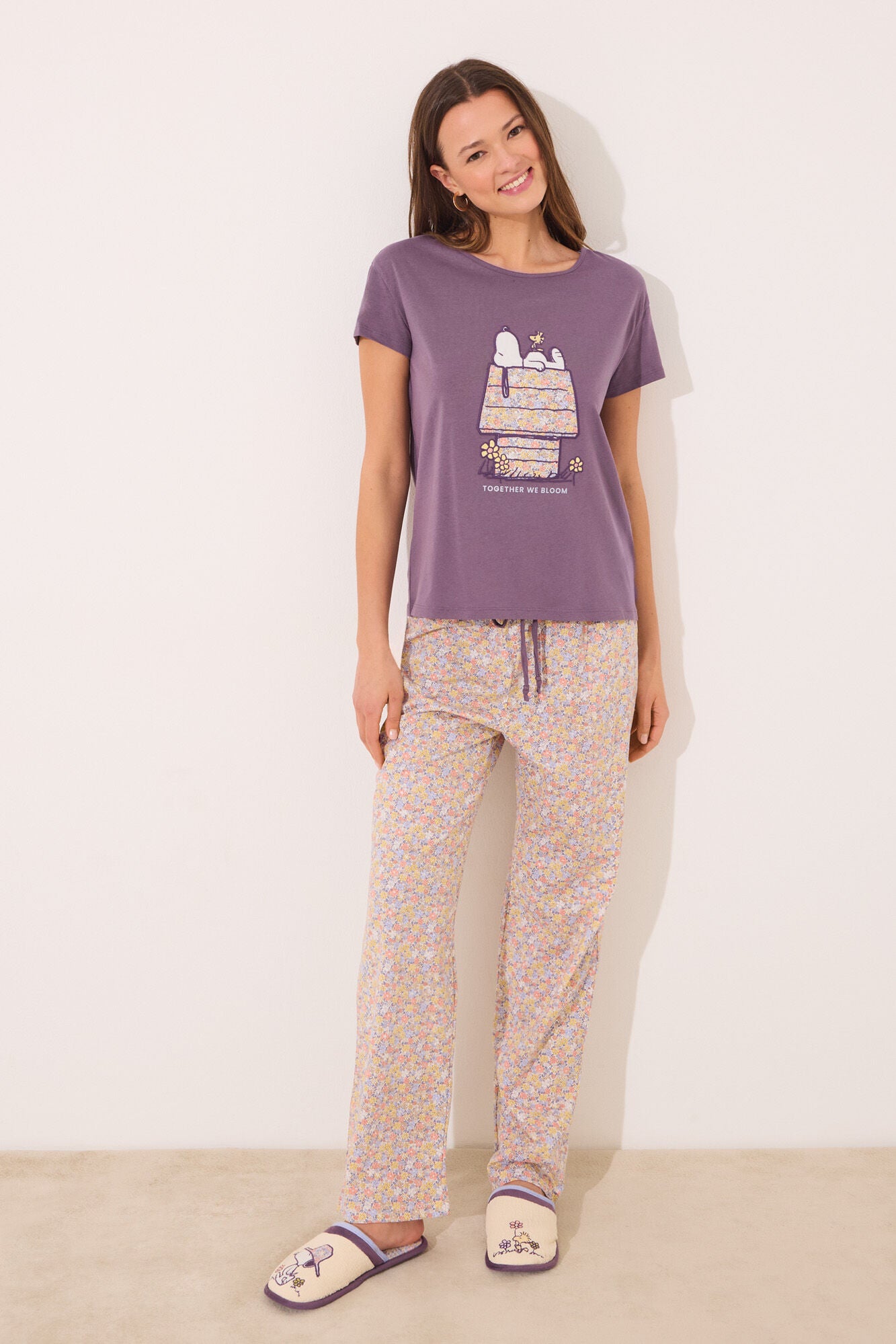 Short sleeve pyjamas 100% cotton print Snoopy