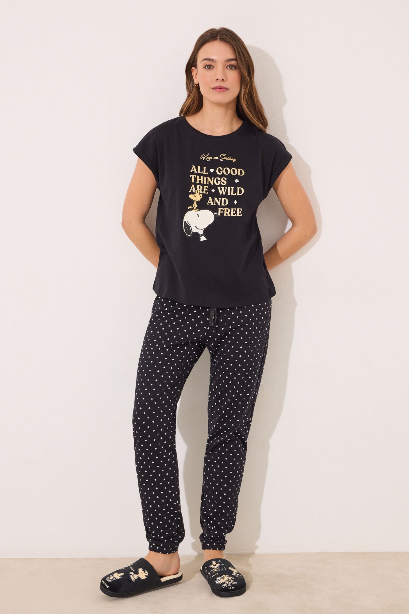 Long pyjamas Snoopy black