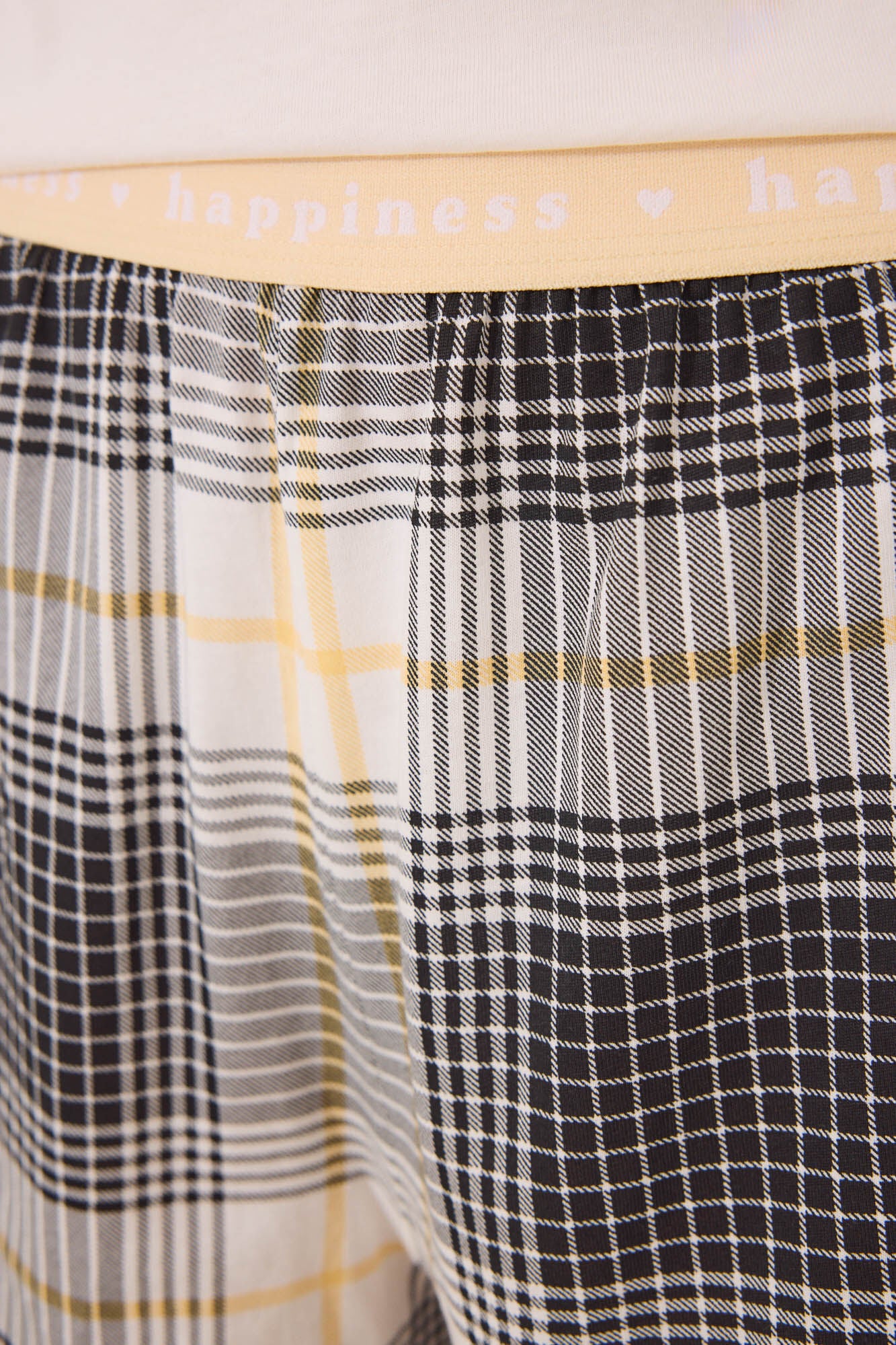 Snoopy cotton short pyjamas with checkered pattern