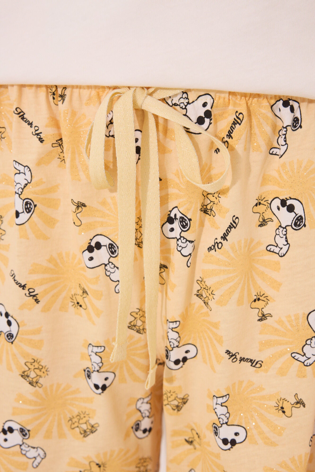 Snoopy ivory cotton short pyjamas