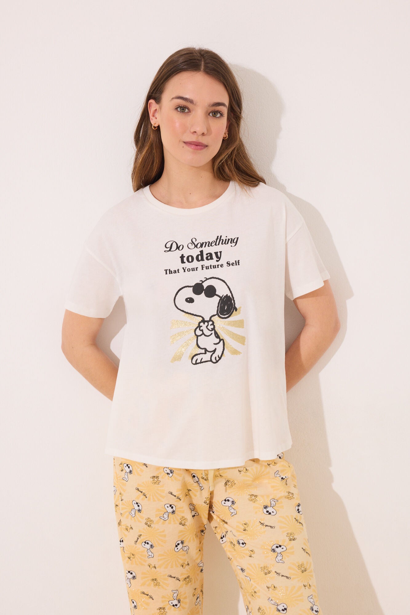 Long pyjamas Snoopy short sleeve