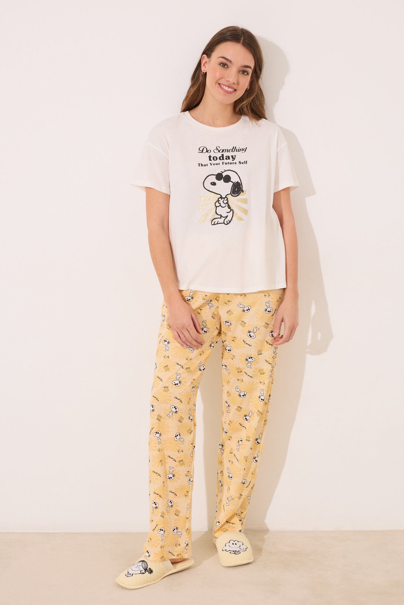 Long pyjamas Snoopy short sleeve