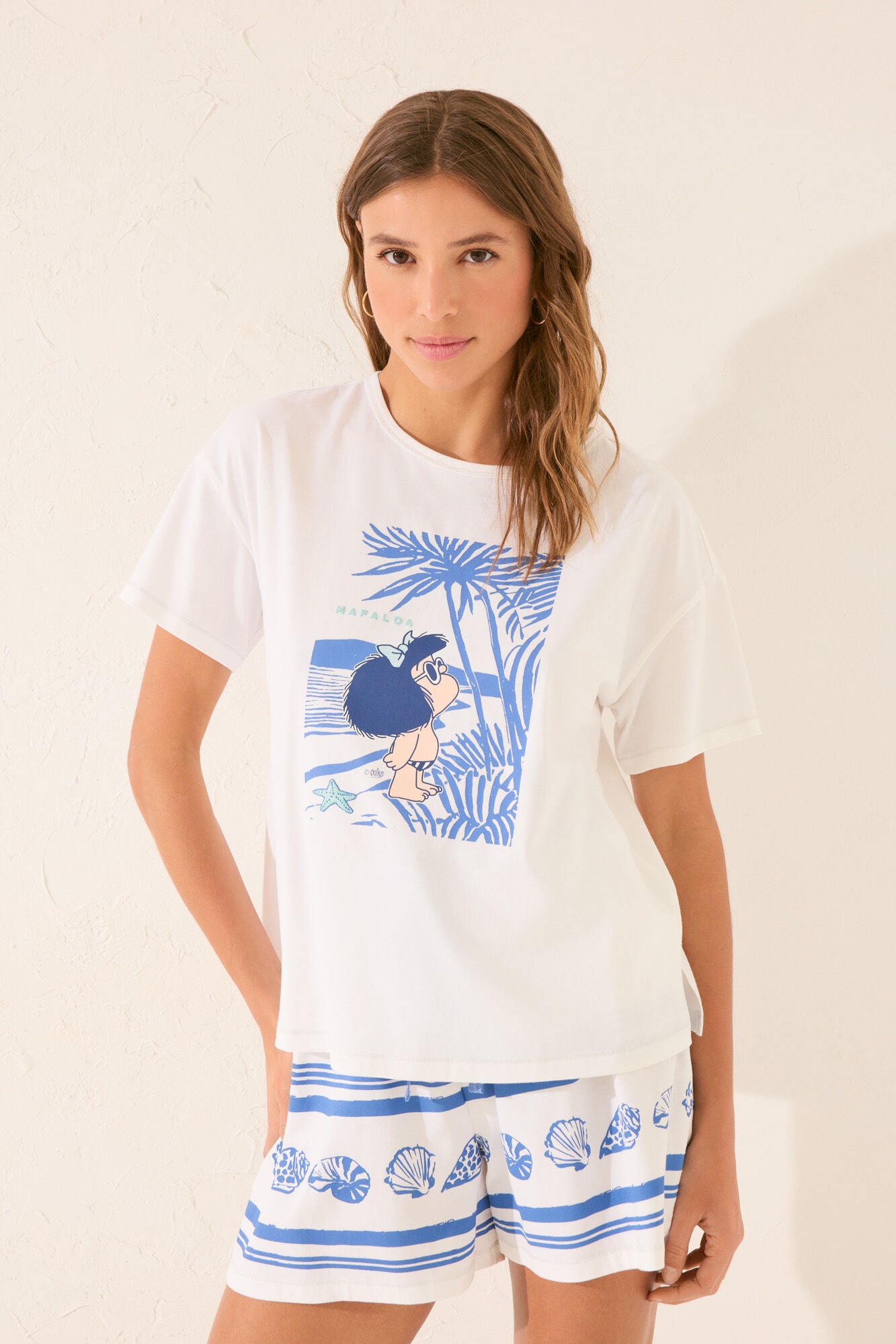 White short sleeve pyjamas