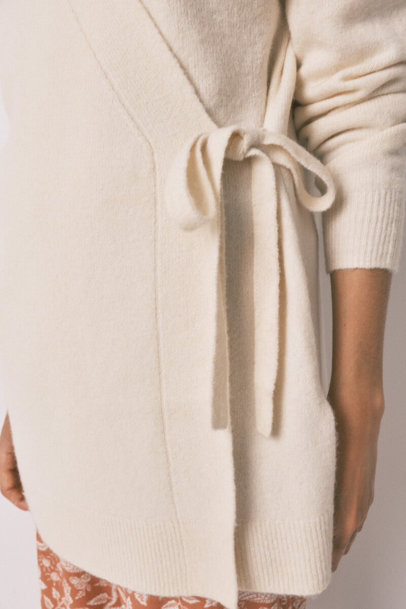 Beige knitted cardigan