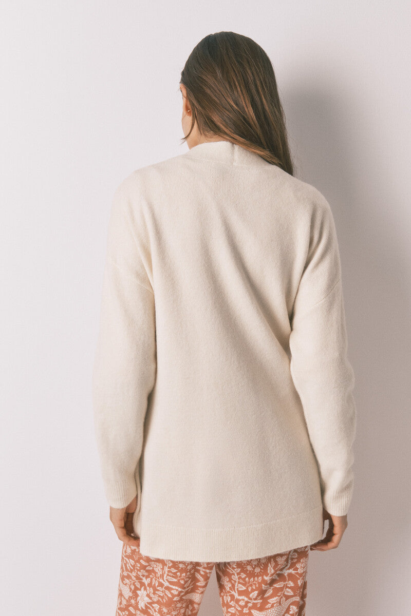 Beige knitted cardigan