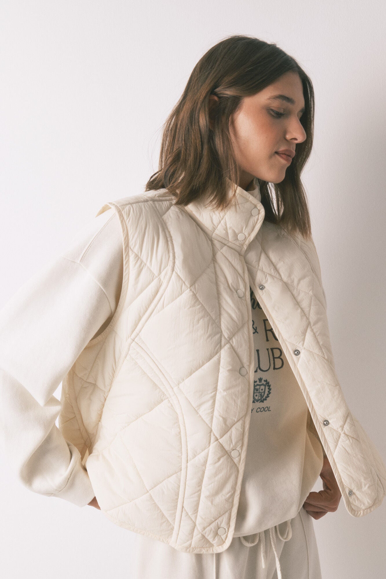 White padded vest