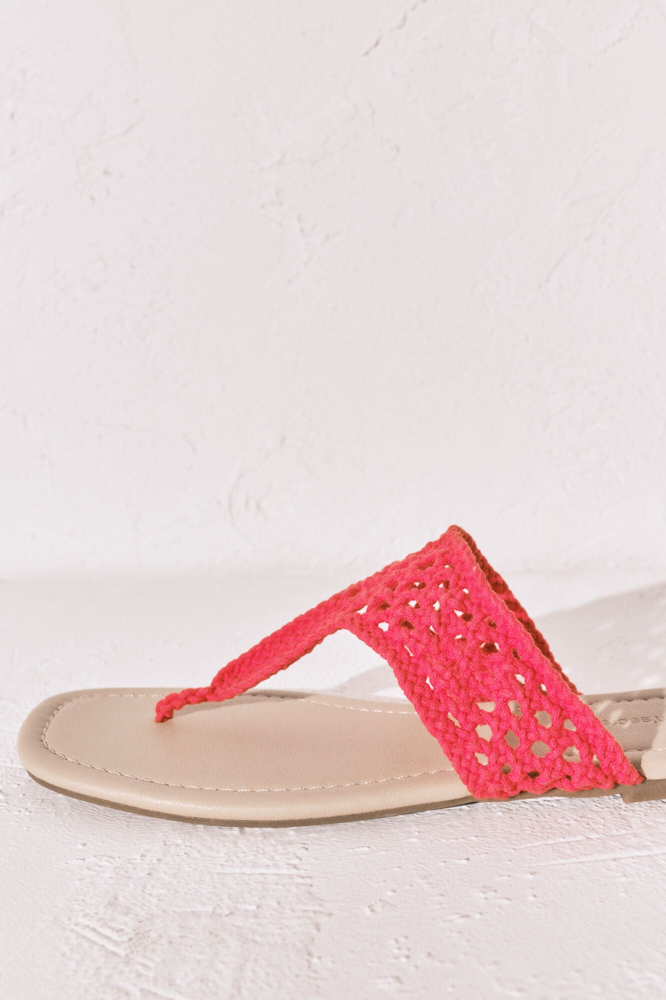 Red crochet sandals