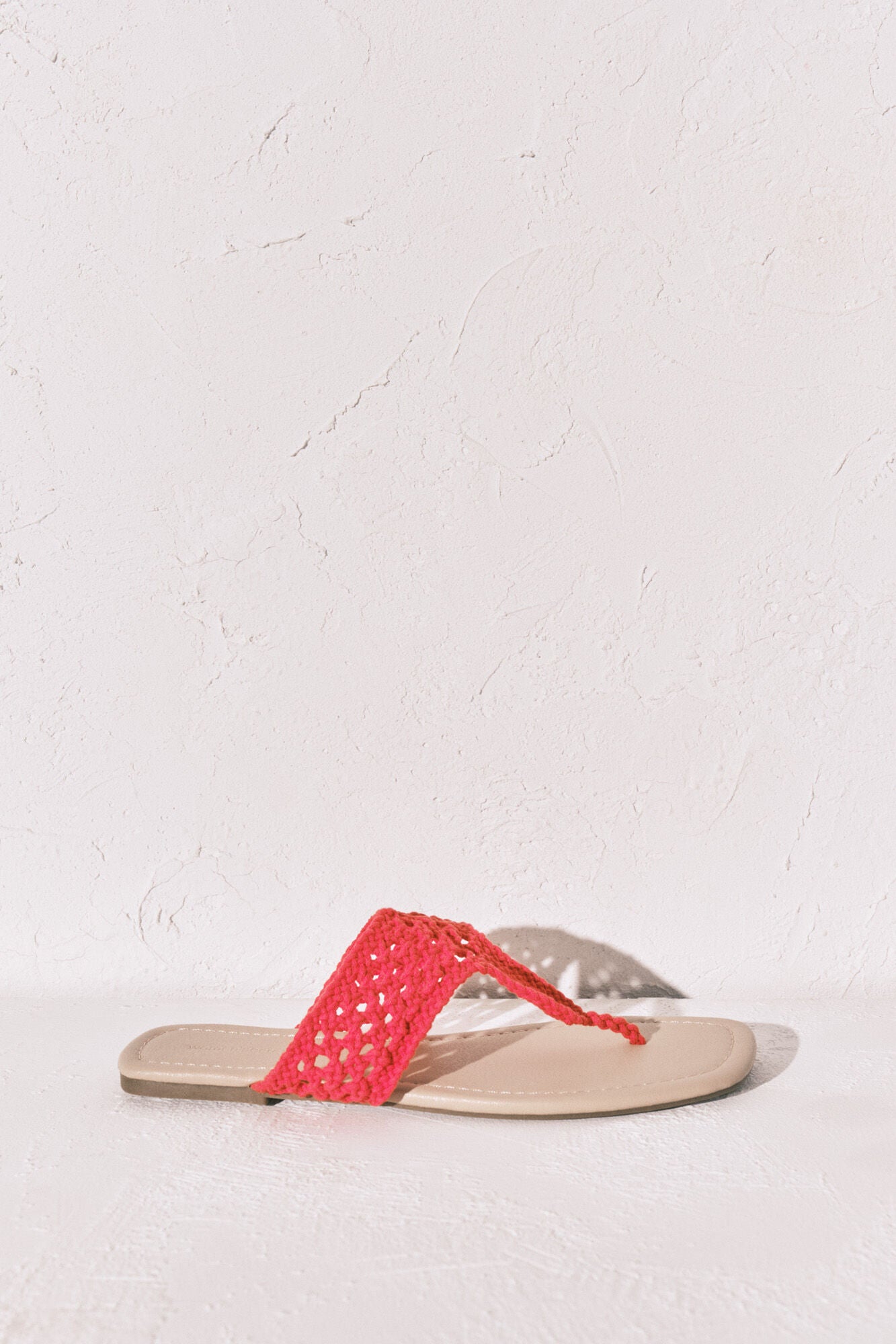 Red crochet sandals