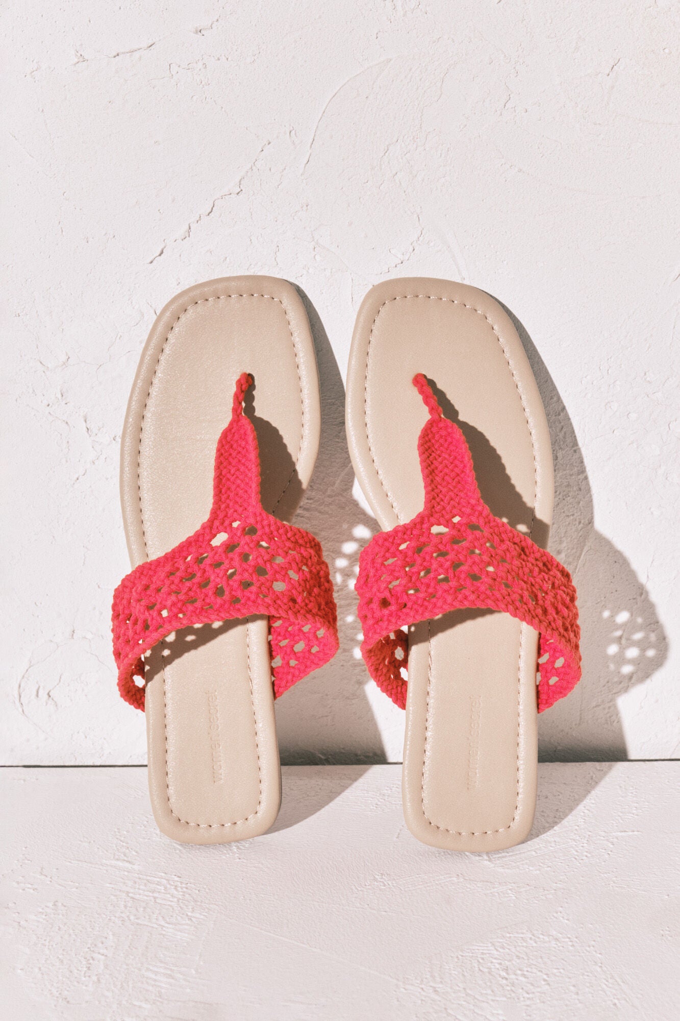 Red crochet sandals