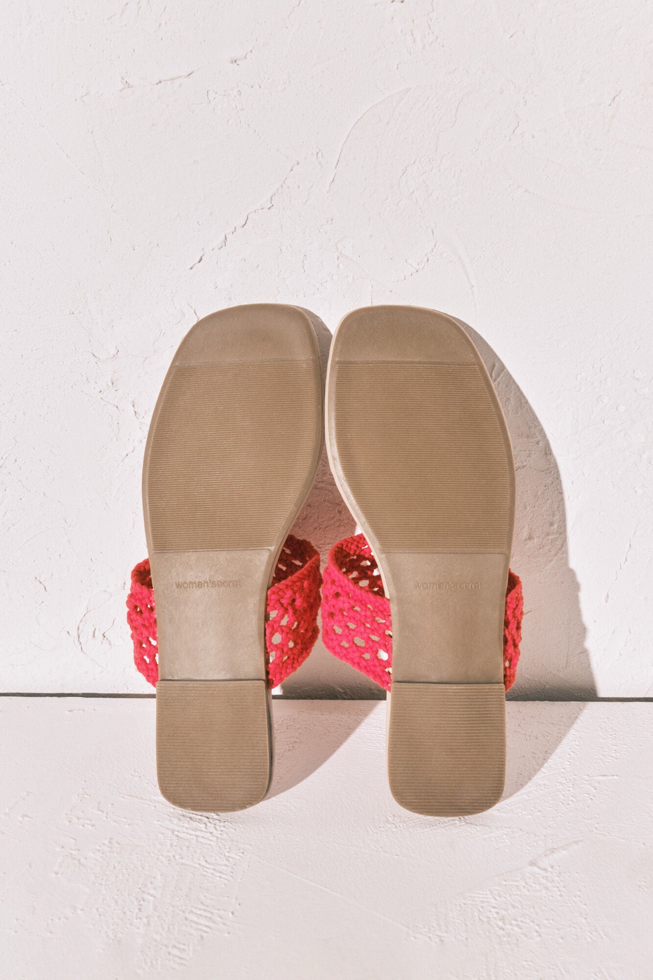 Red crochet sandals