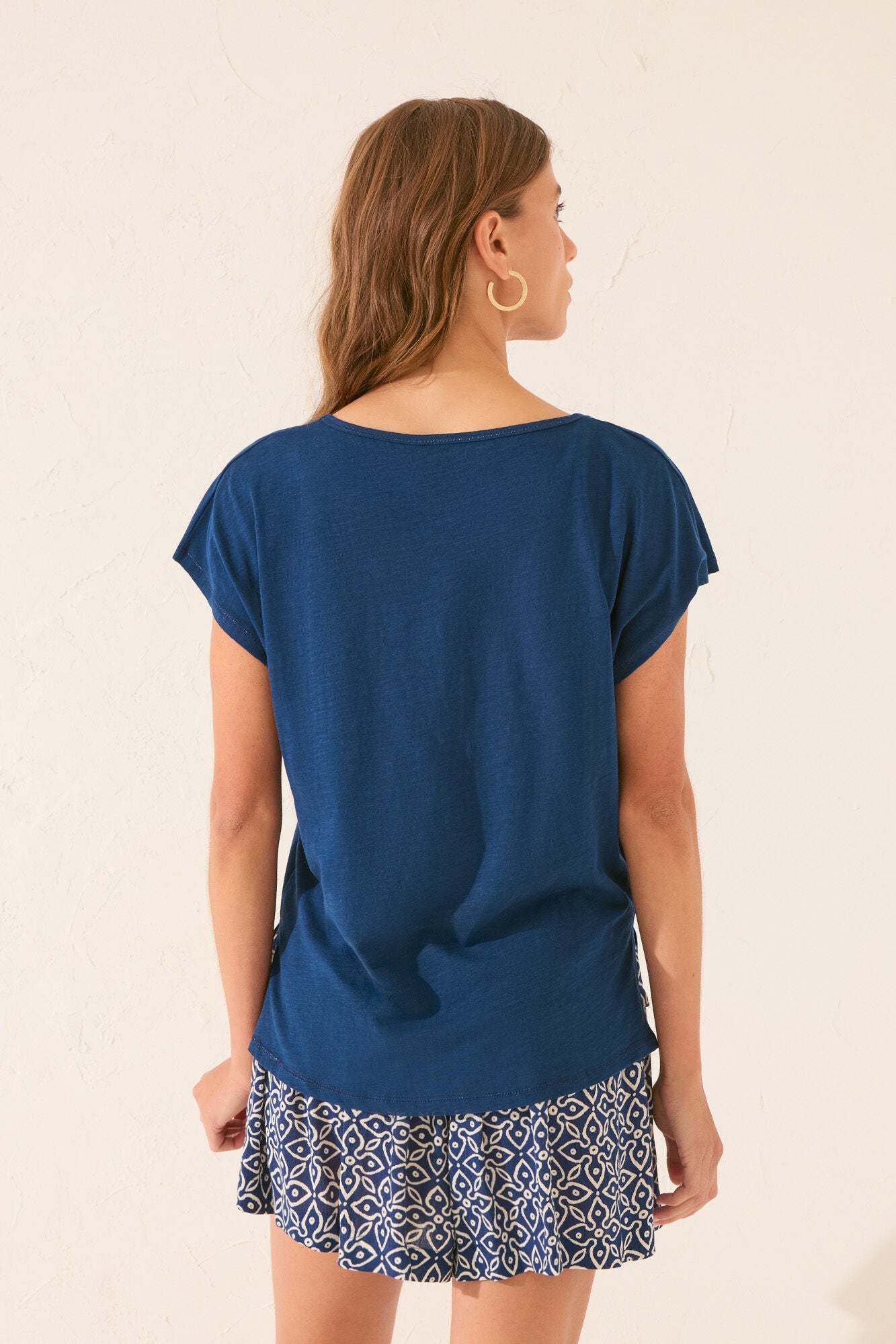 Blue glitter short sleeve T-shirt