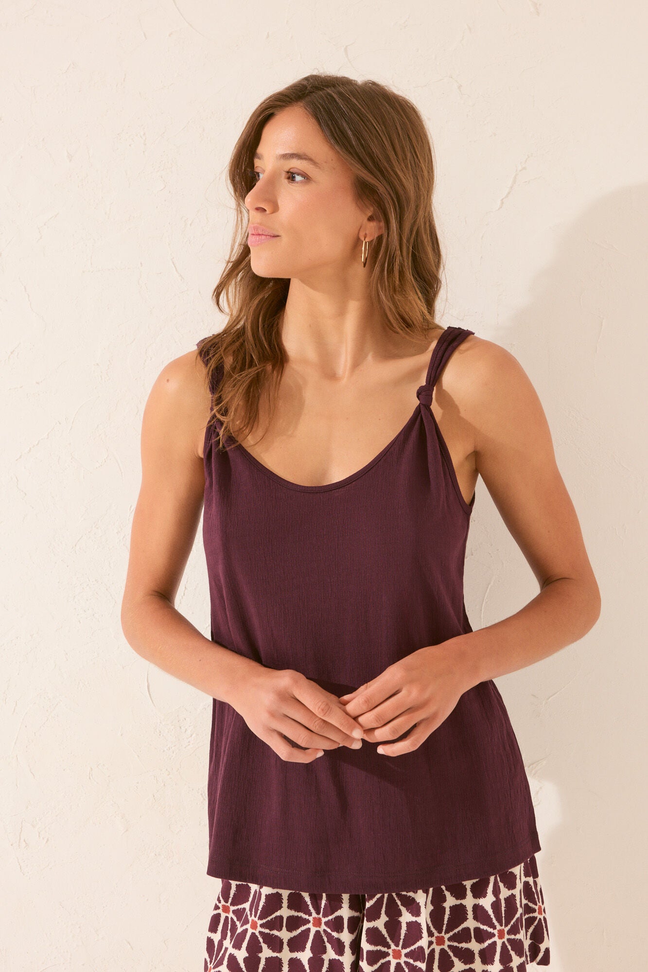 Maroon viscose top