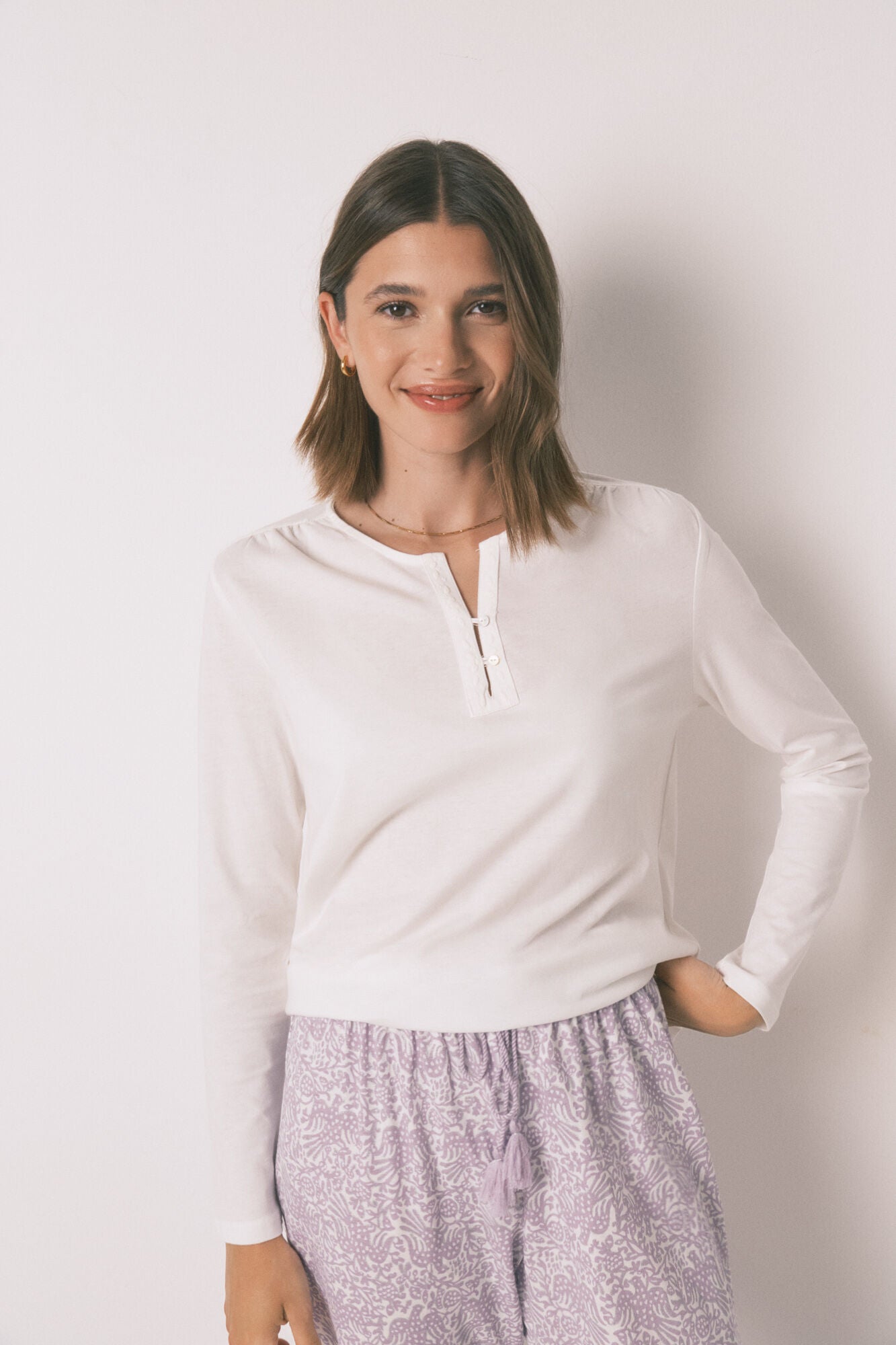 Cotton long sleeve T-shirt