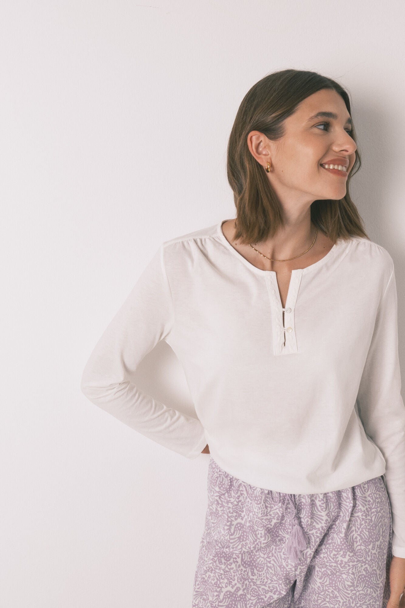 Cotton long sleeve T-shirt