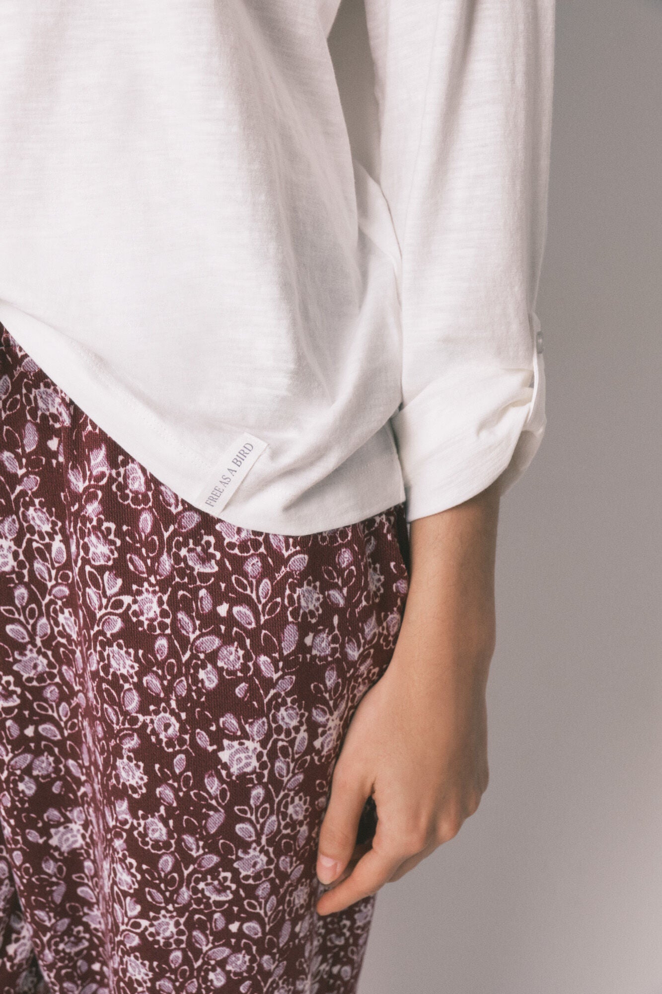 White 100% cotton long sleeve T-shirt