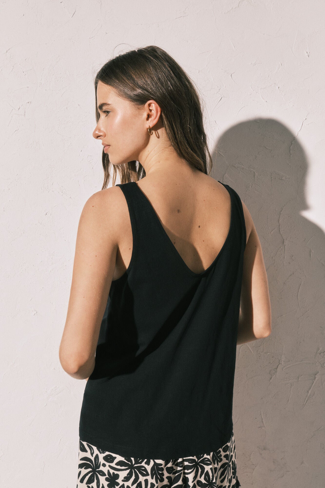 Black wide-strap tank top