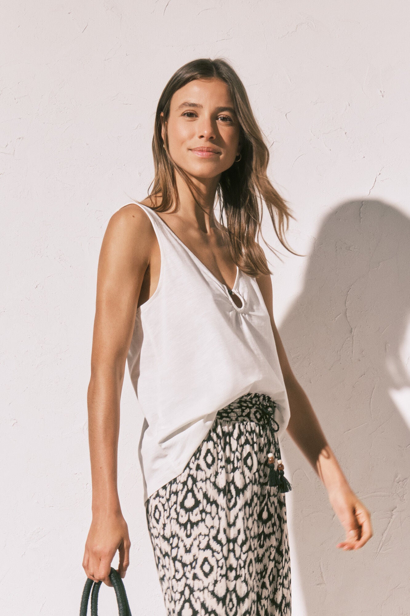 white wide-strap tank top