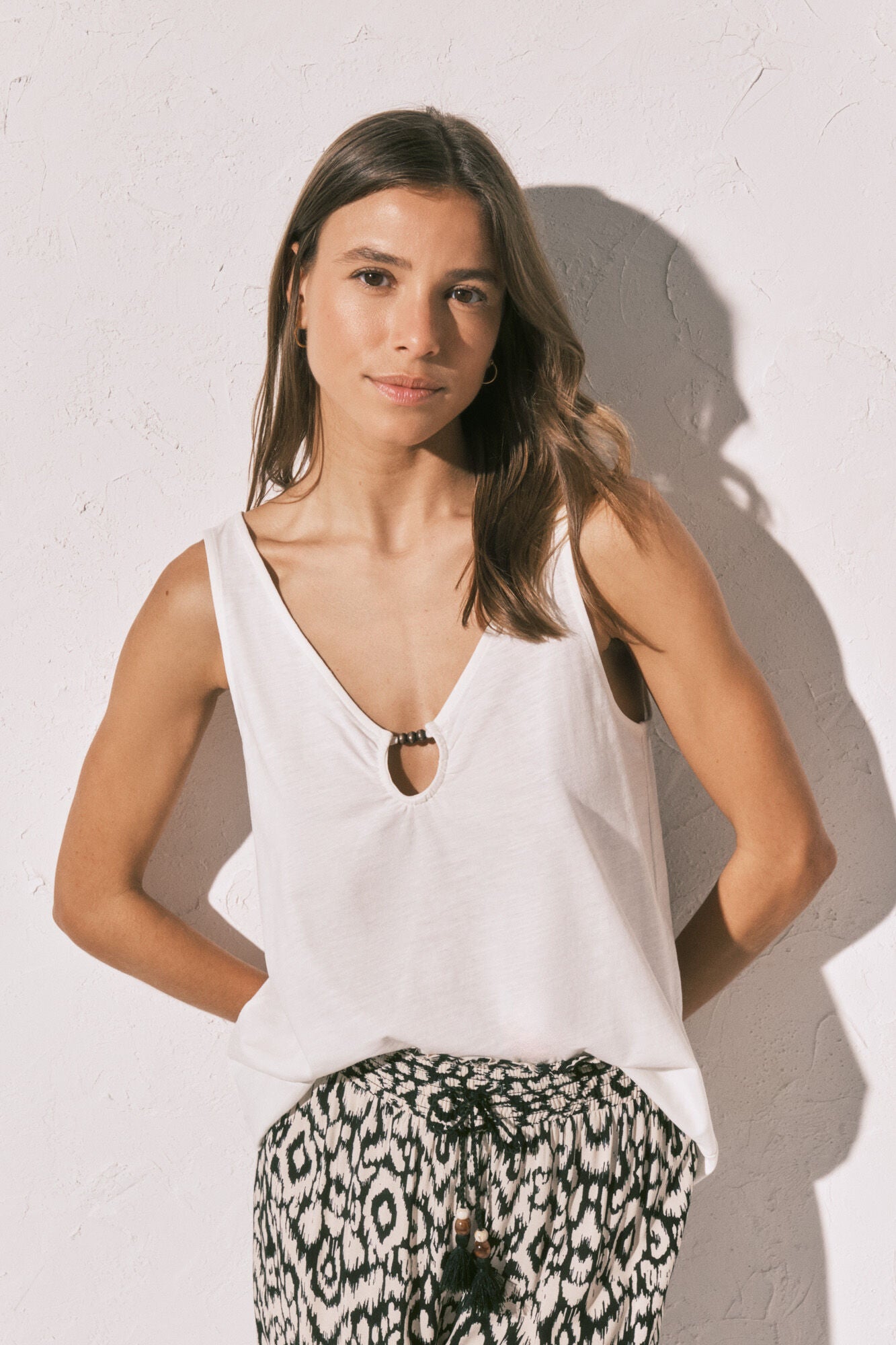 white wide-strap tank top