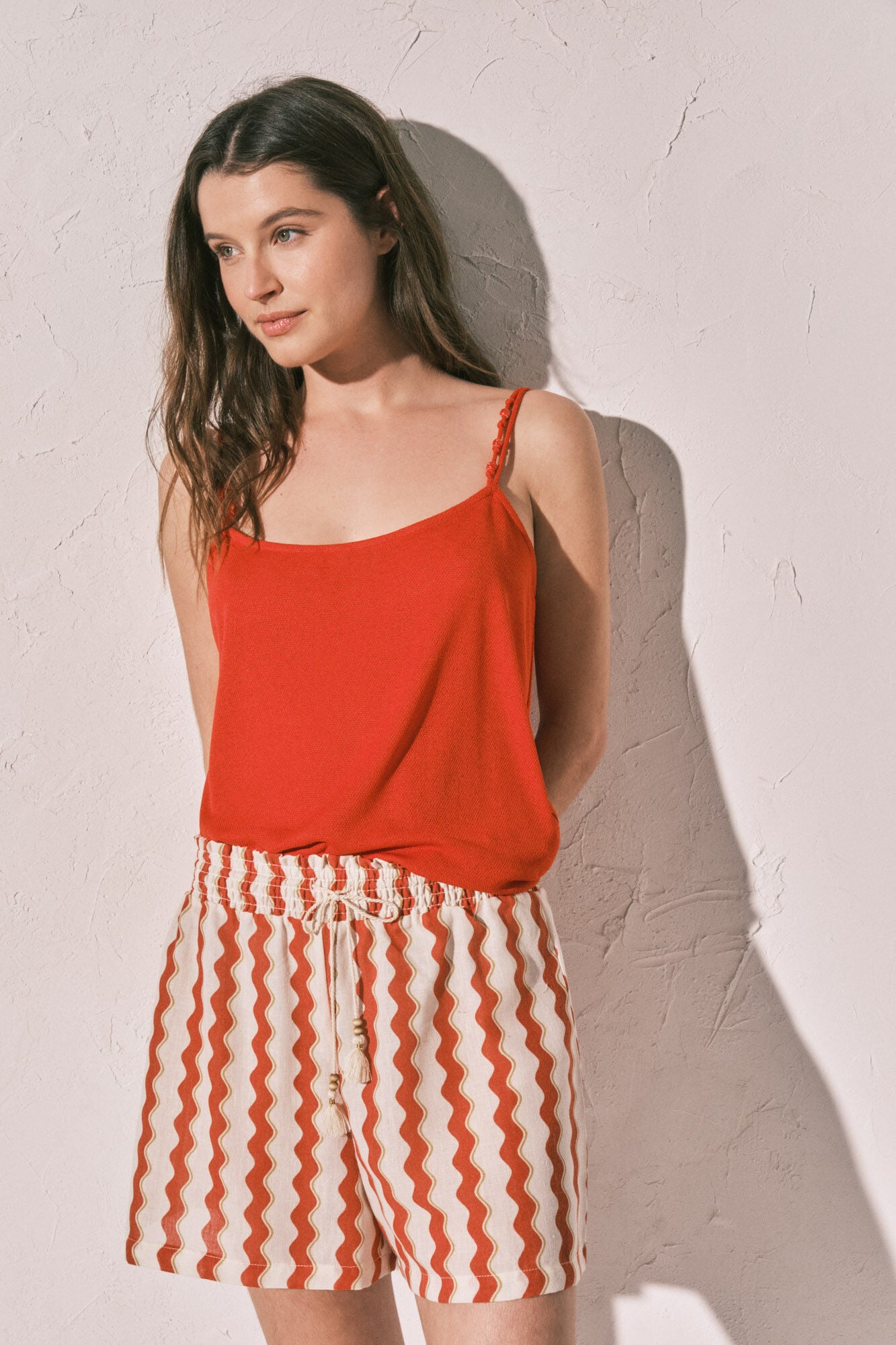 coral tank top