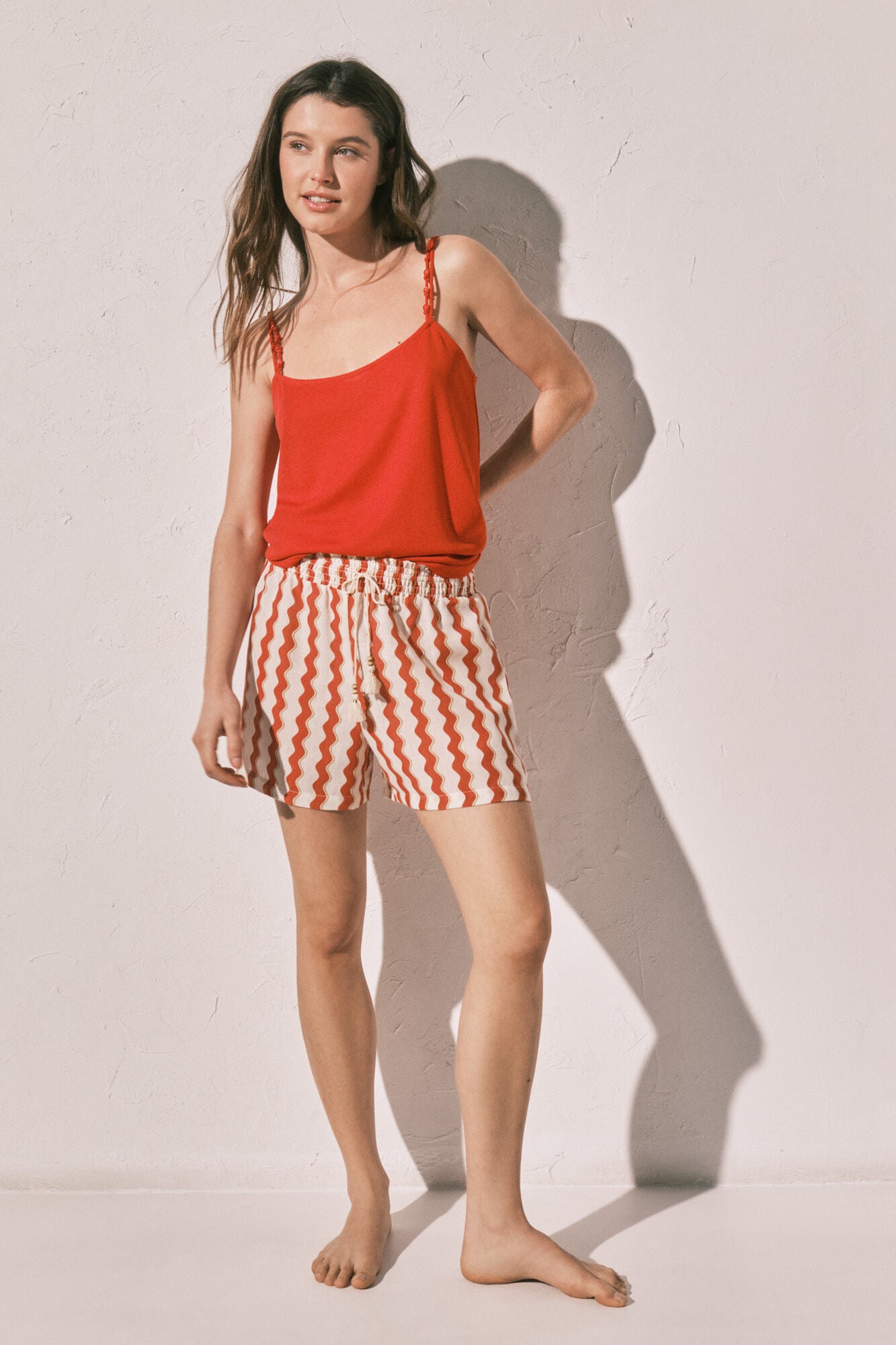 coral tank top