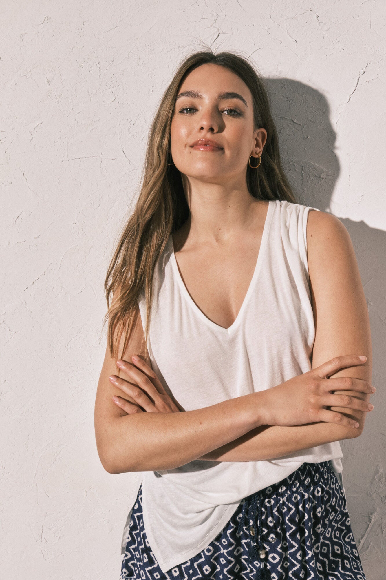 Ivory sleeveless T-shirt