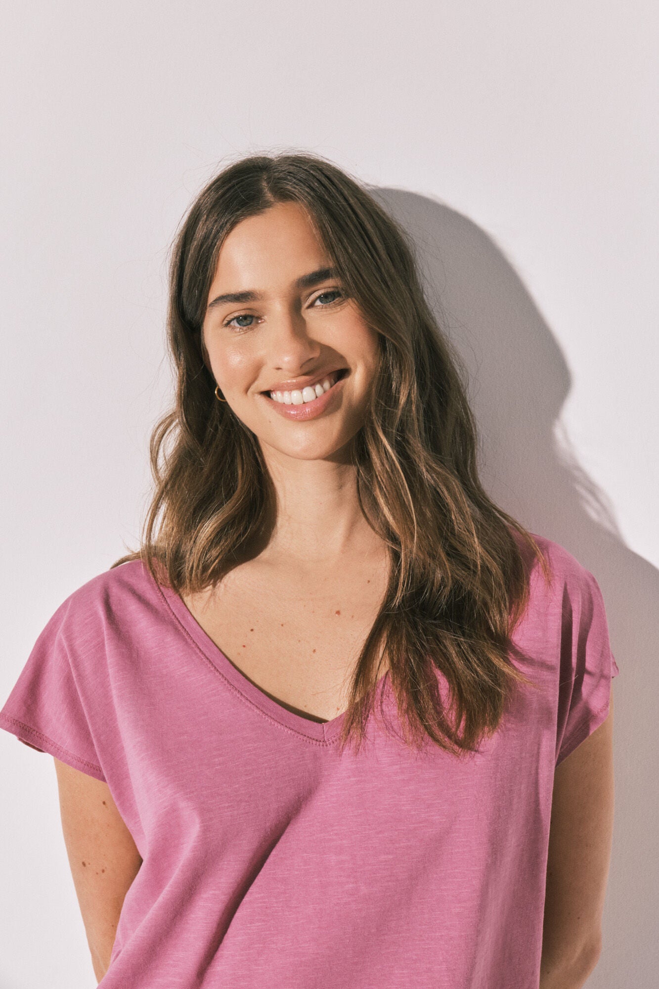 Lilac cotton ruched T-shirt