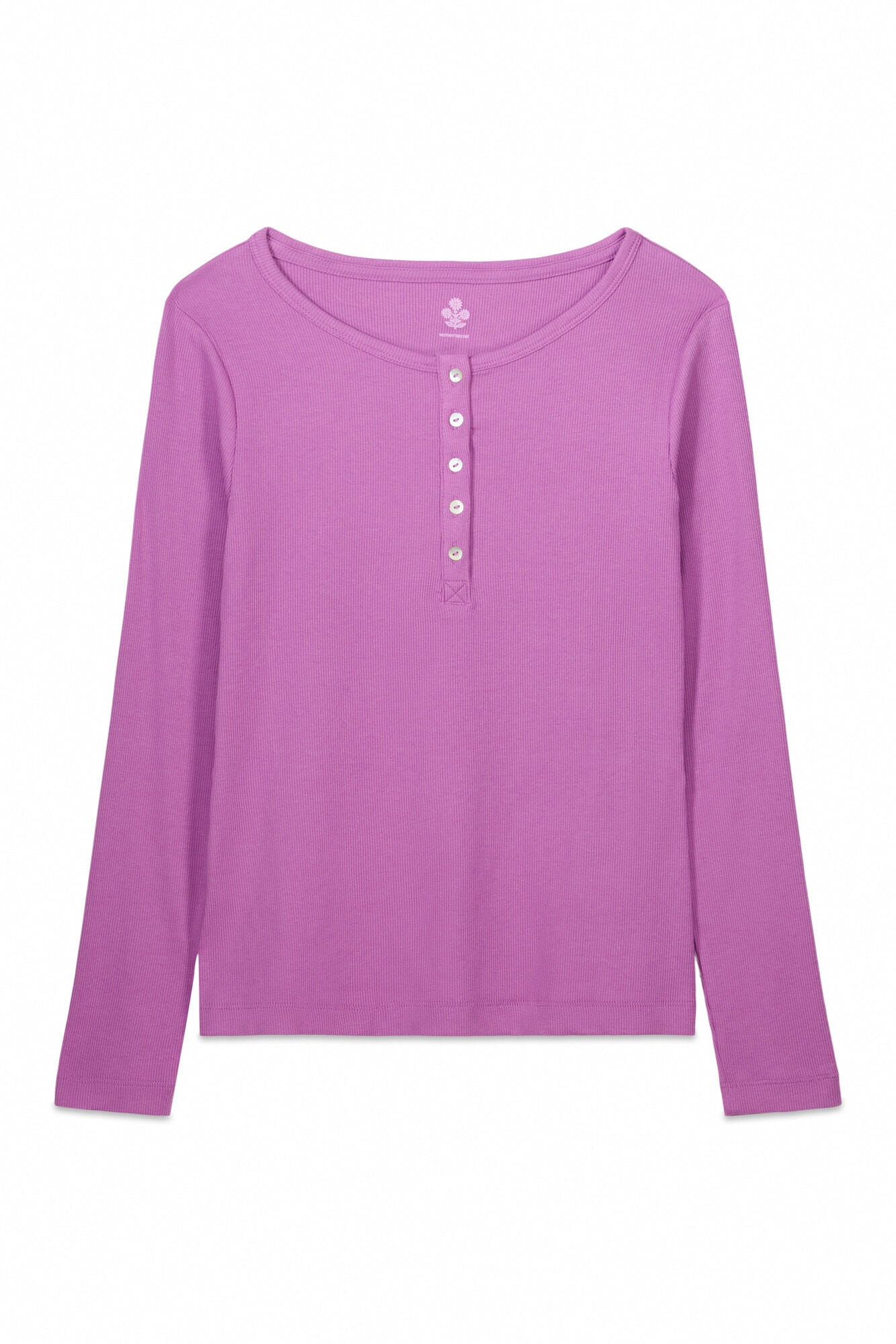 Purple ribbed long sleeve T-shirt