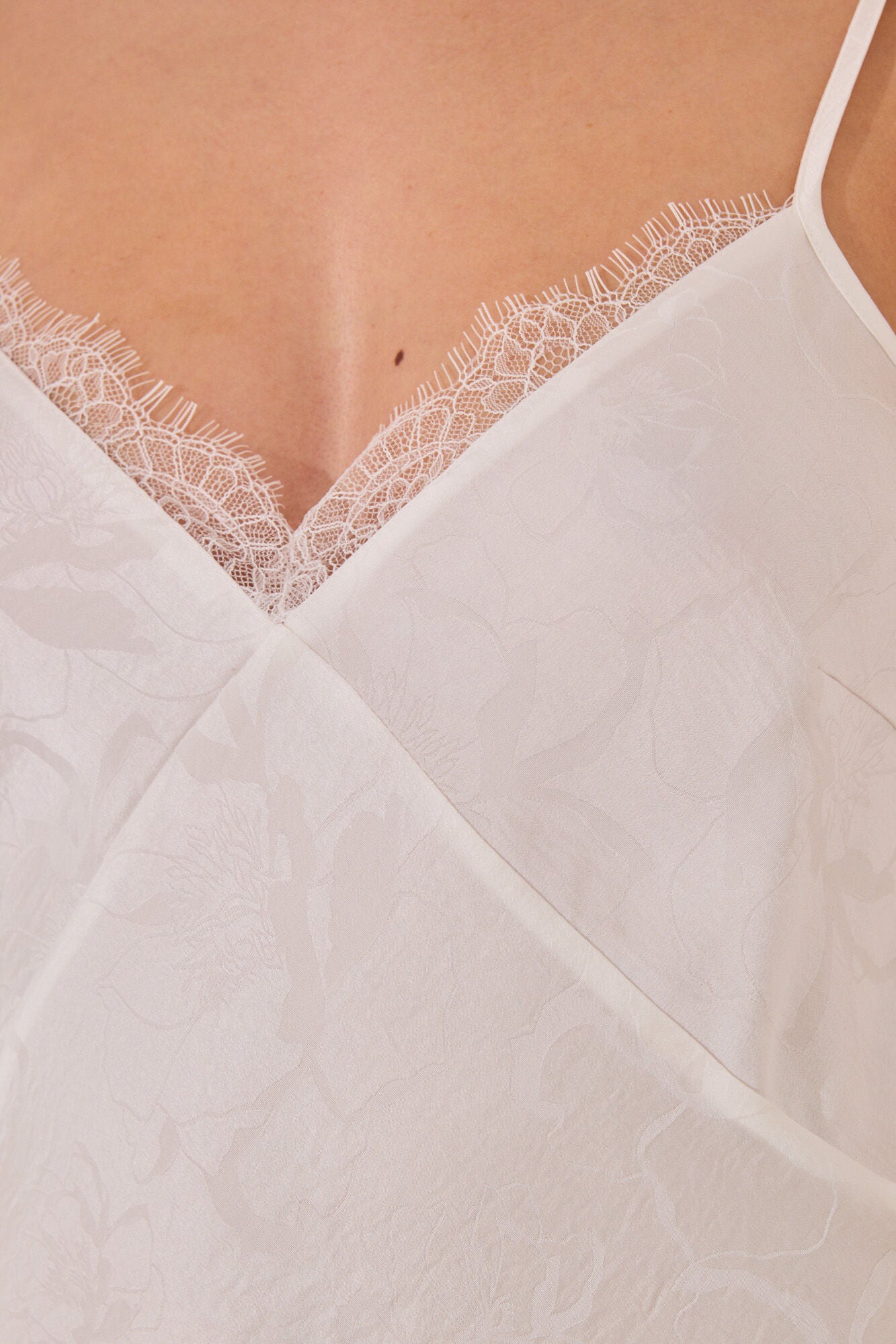 White satin midi nightgown