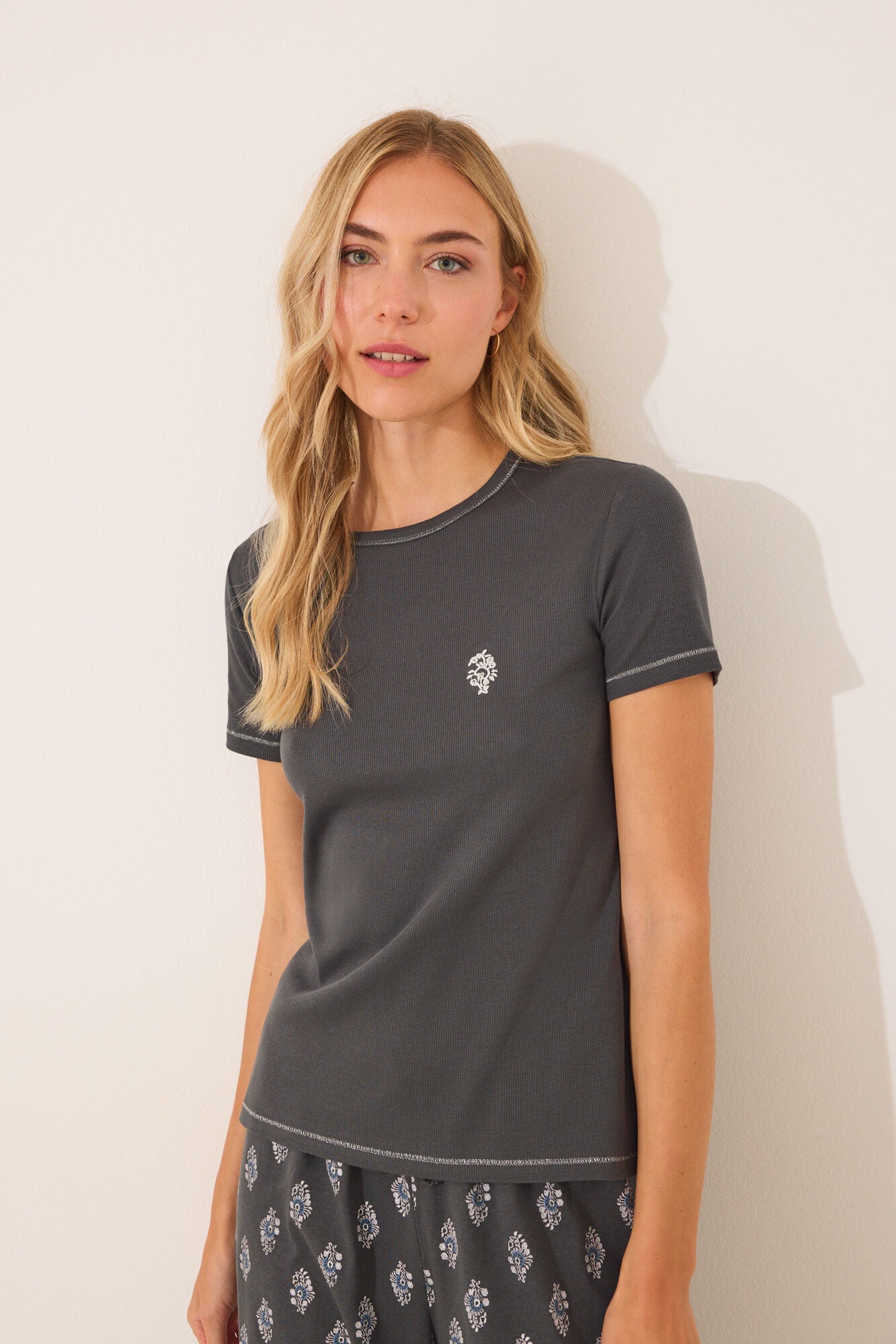 Paisley cotton long pyjamas