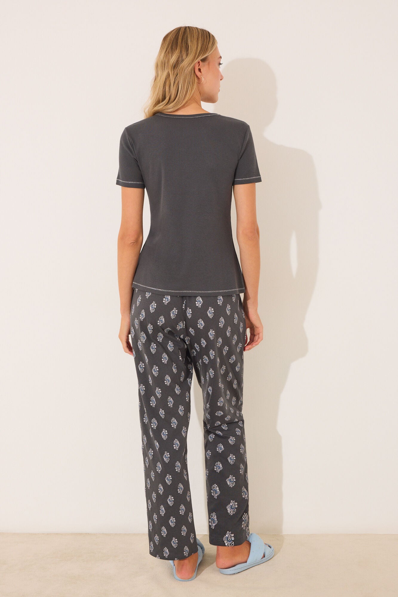 Paisley cotton long pyjamas