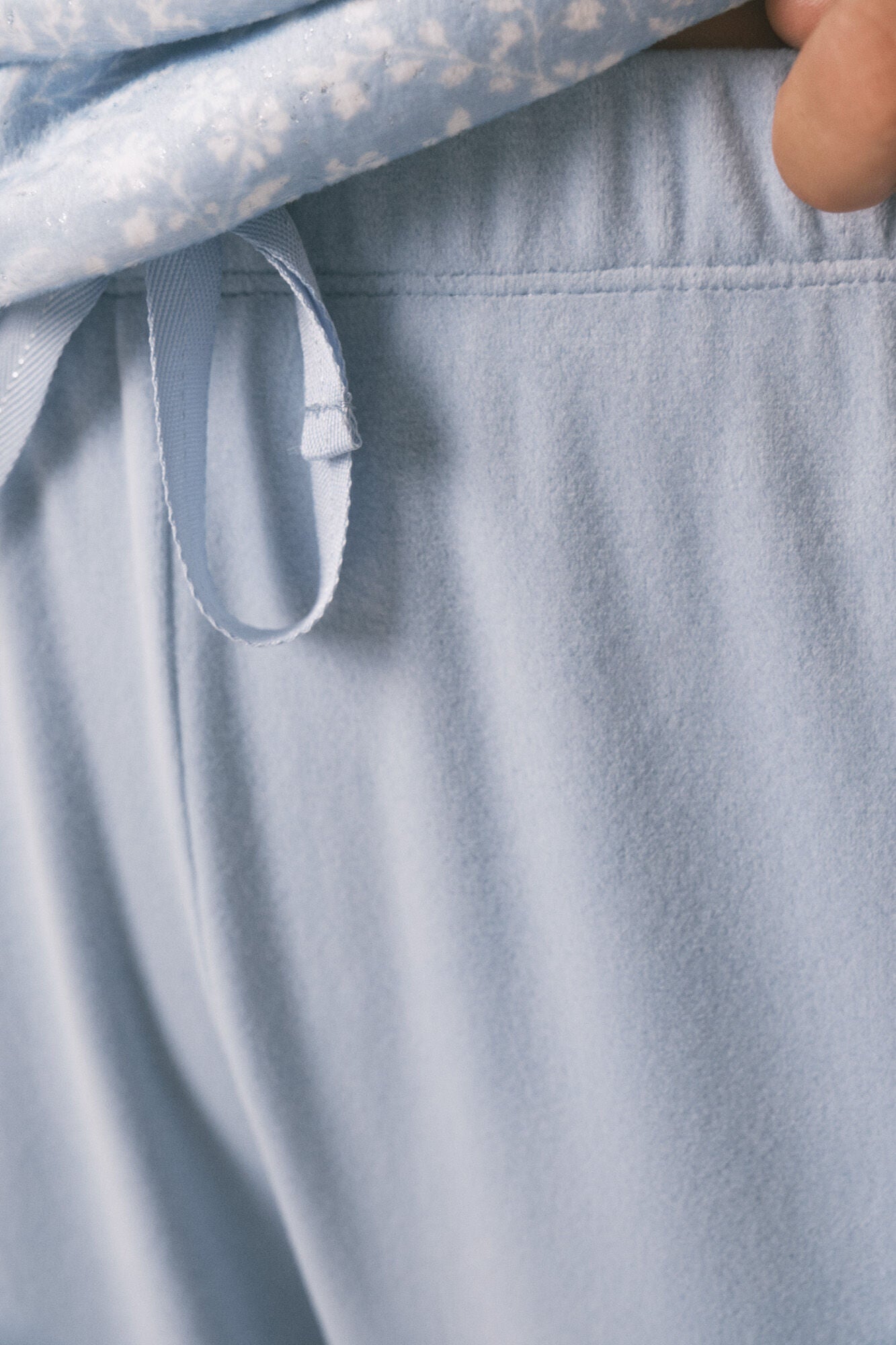 Long velvet pajamas with glittery blue flowers