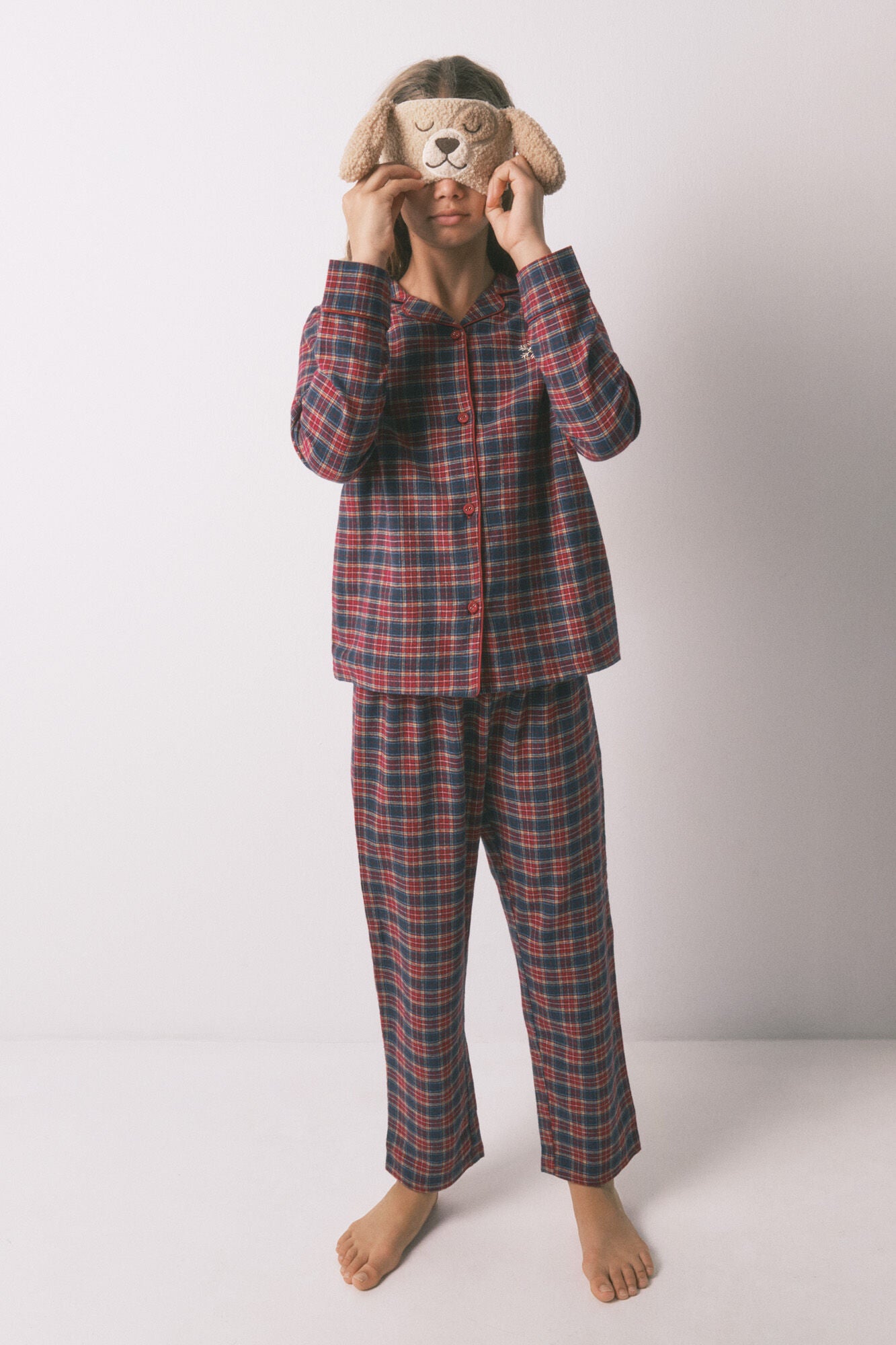 Children's checkered shirt pyjamas , 100% cotton