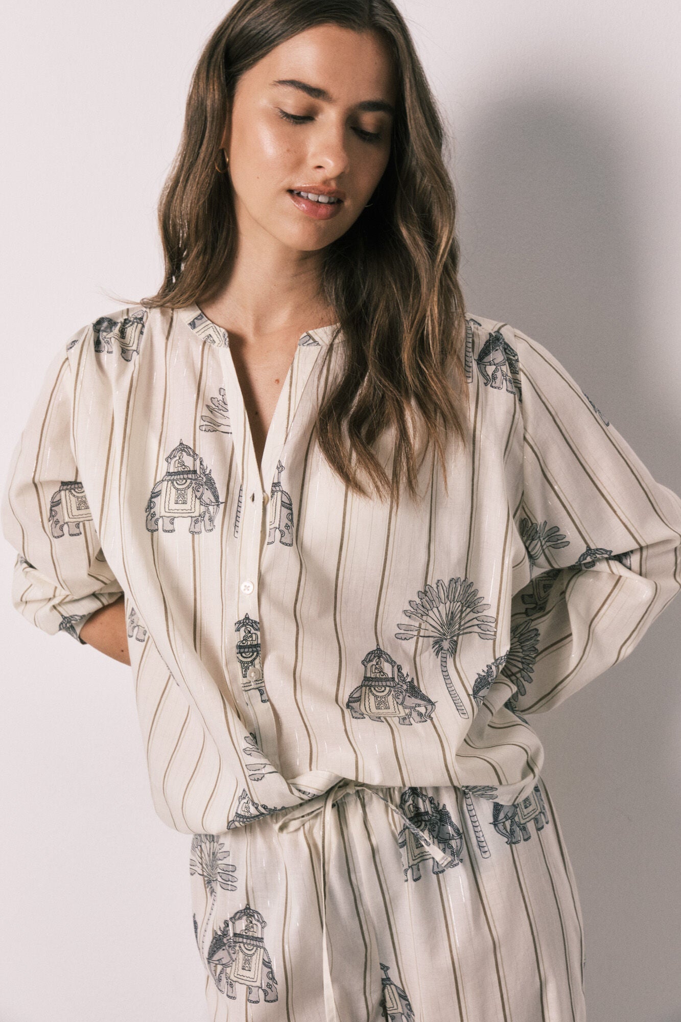 Long printed cotton pajamas