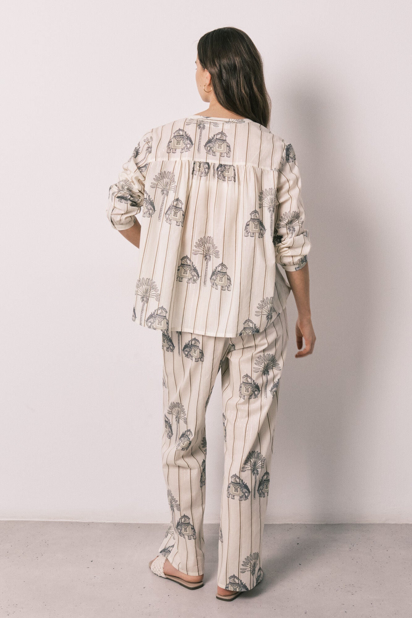 Long printed cotton pajamas