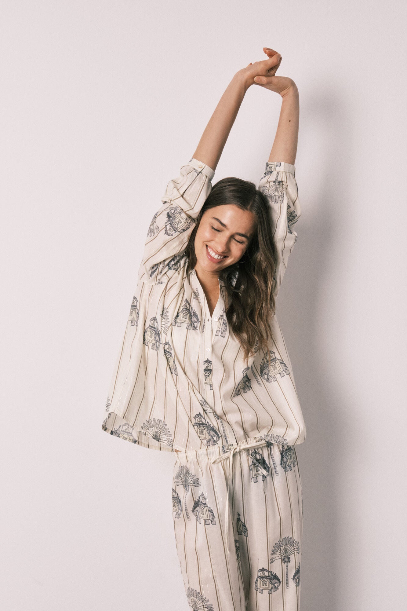 Long printed cotton pajamas