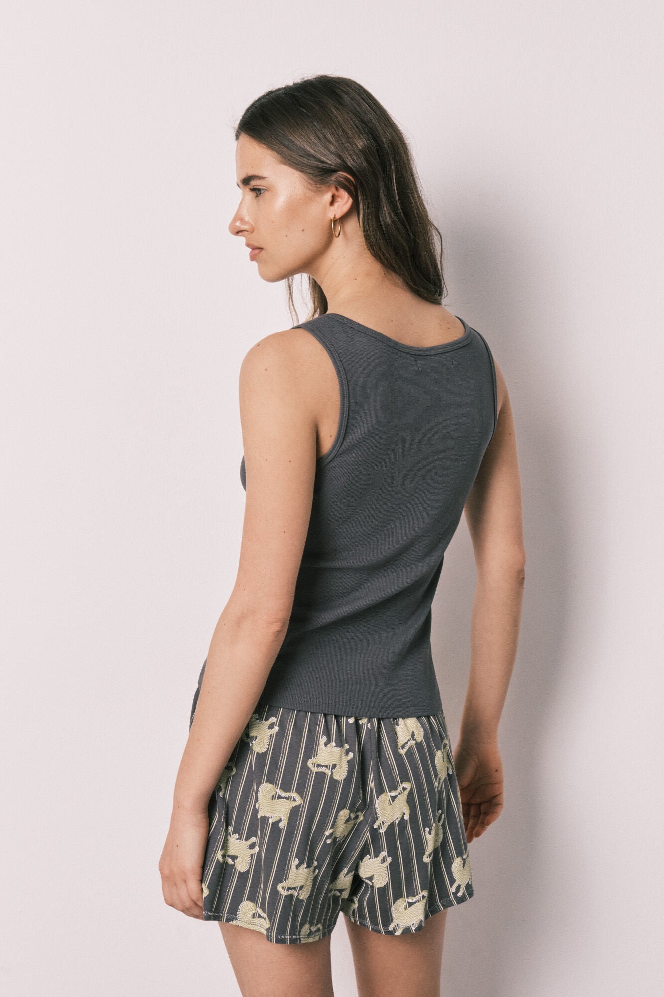 Short gray cotton pajamas