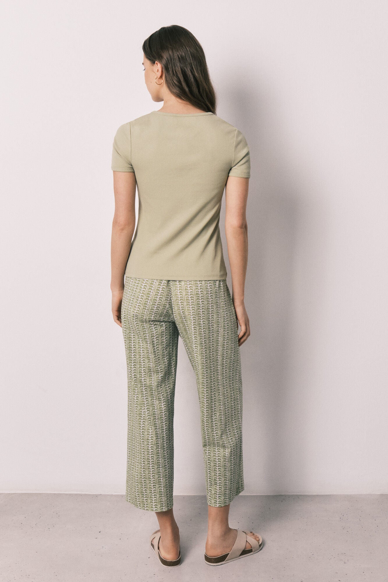 Long short-sleeved cotton pajamas