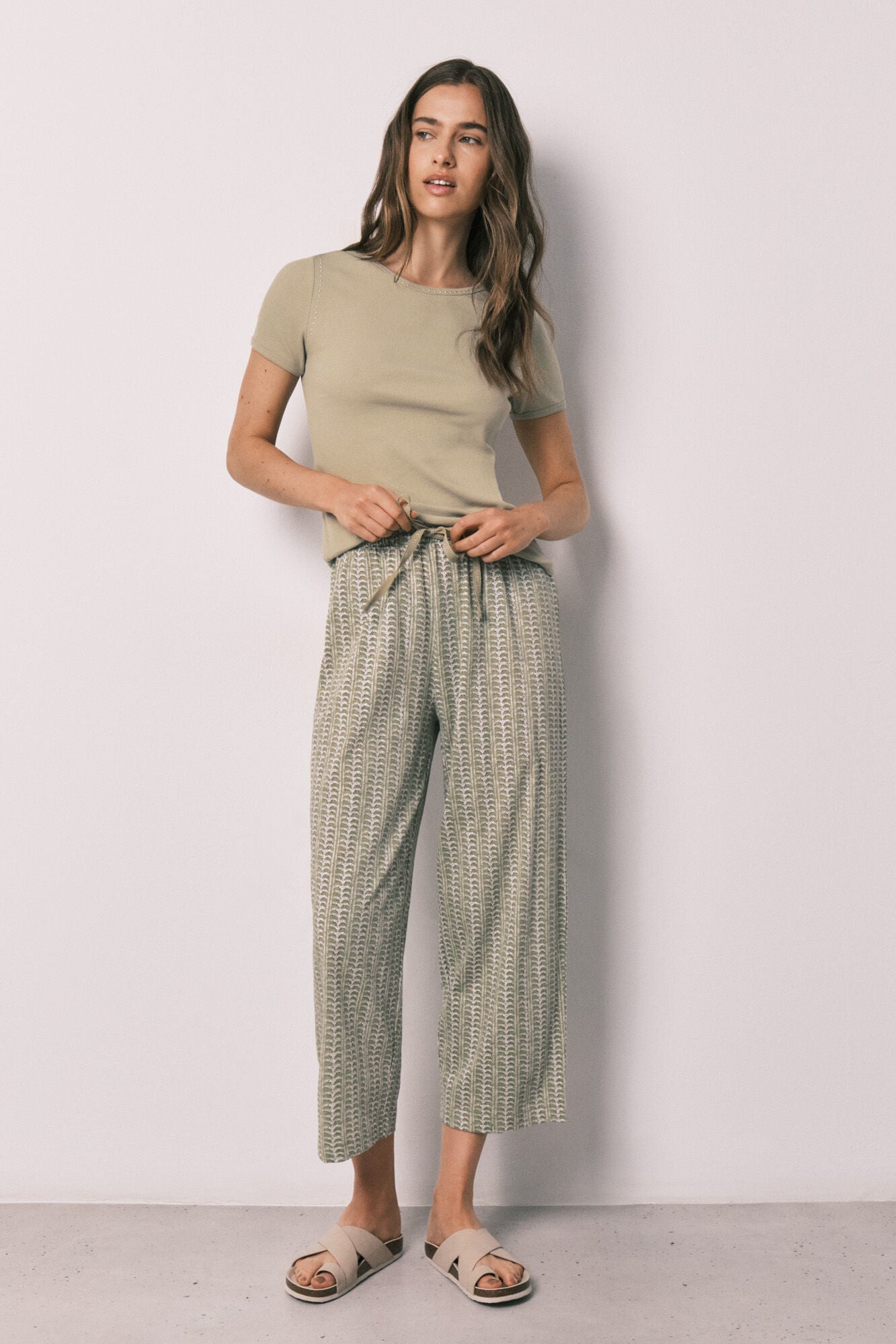 Long short-sleeved cotton pajamas