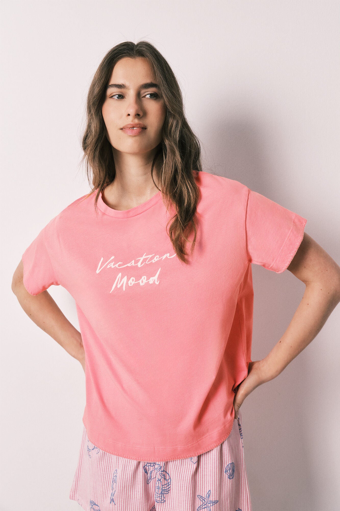 Pink cotton short pyjamas