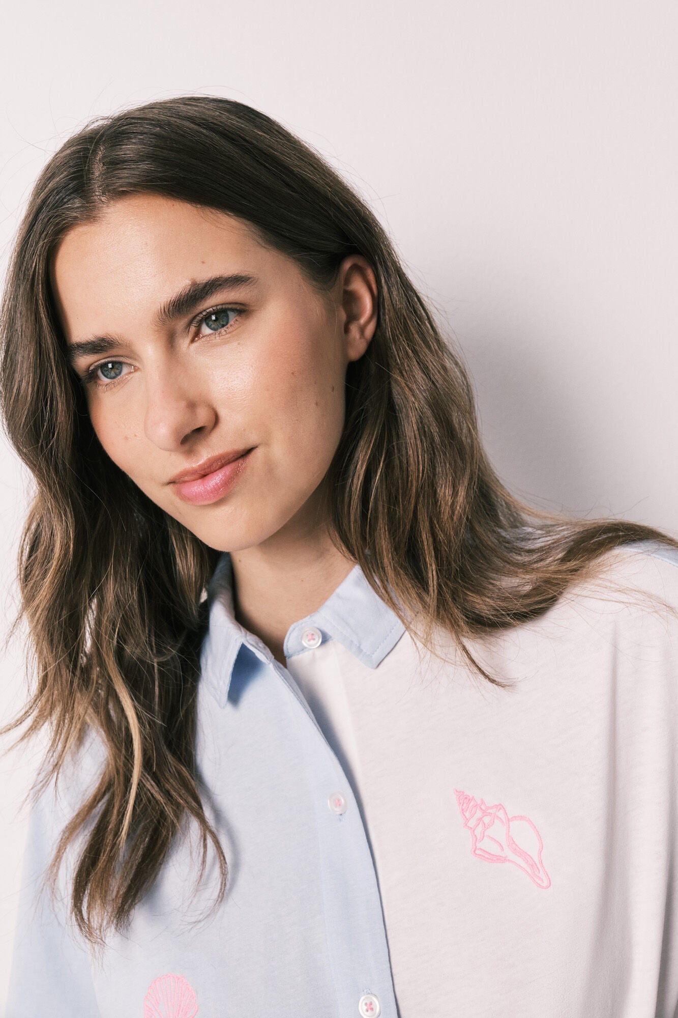 Cotton short classic pyjamas with knot