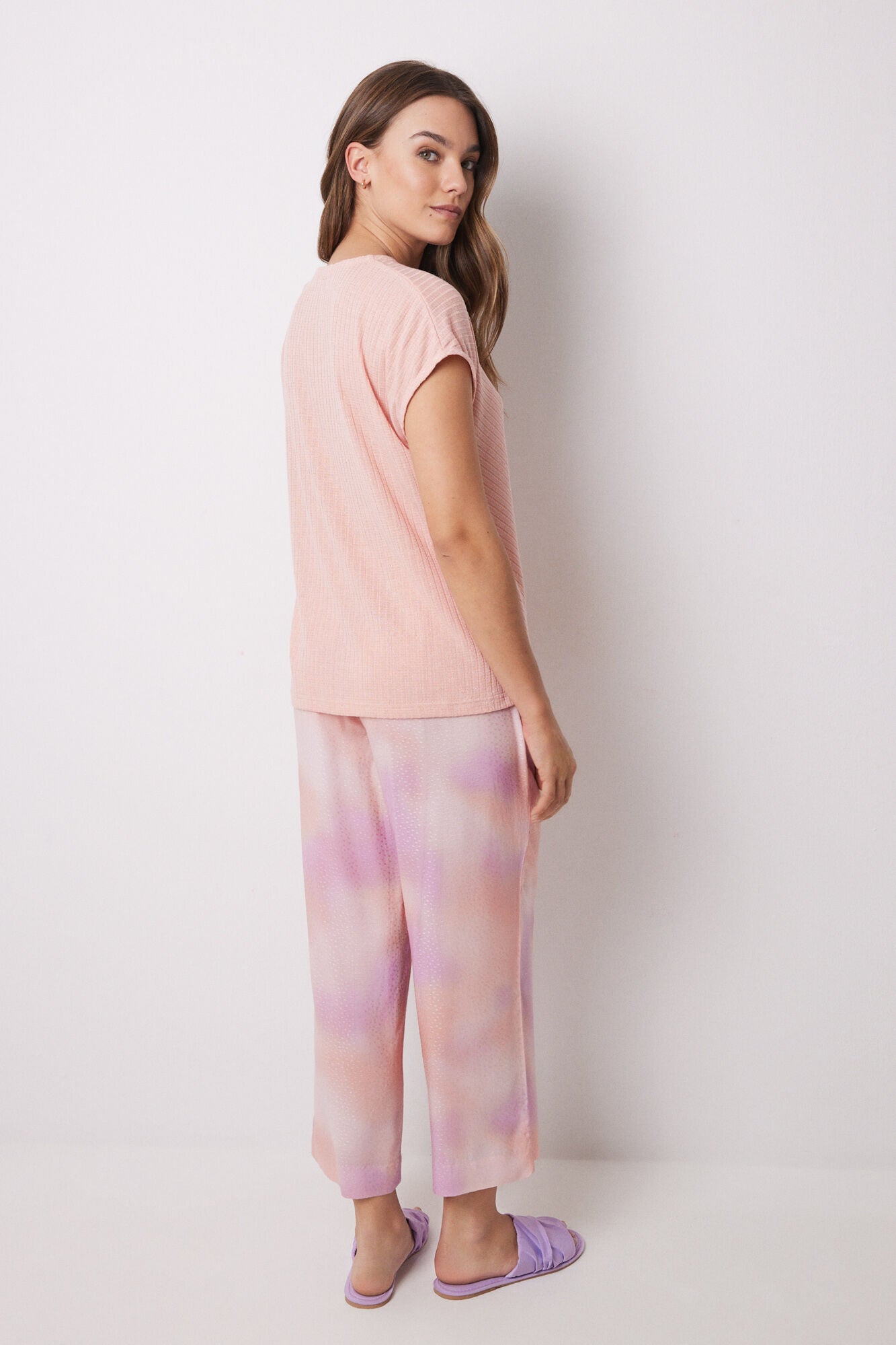 Orange Tie-Dye print Capri Pajamas