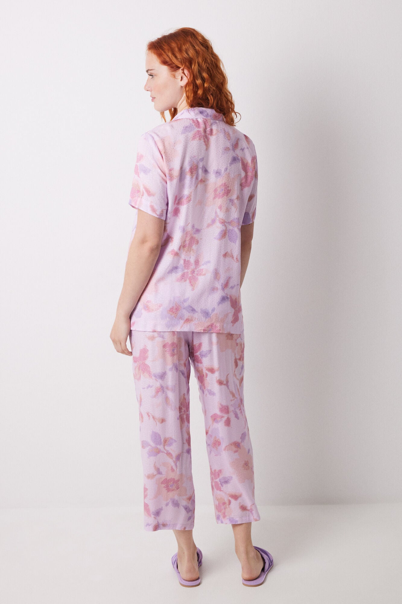 Capri viscose floral shirt pajamas