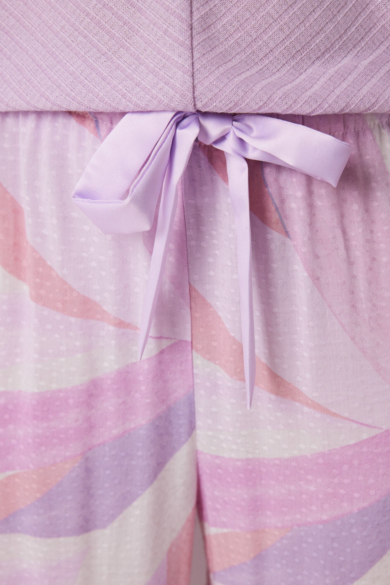 Lilac geometric print Capri pajamas