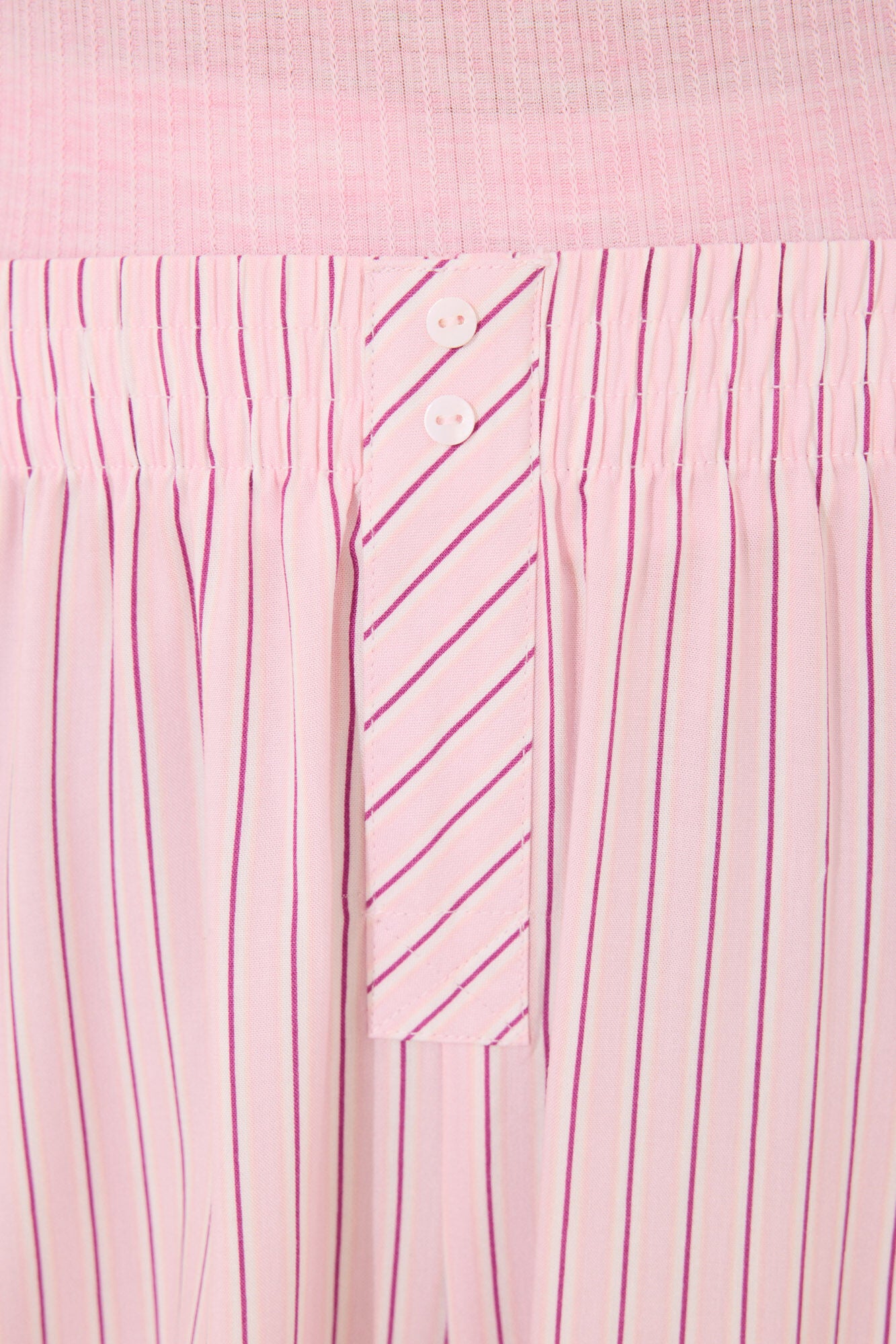 Pink striped ribbed viscose pyjamas
